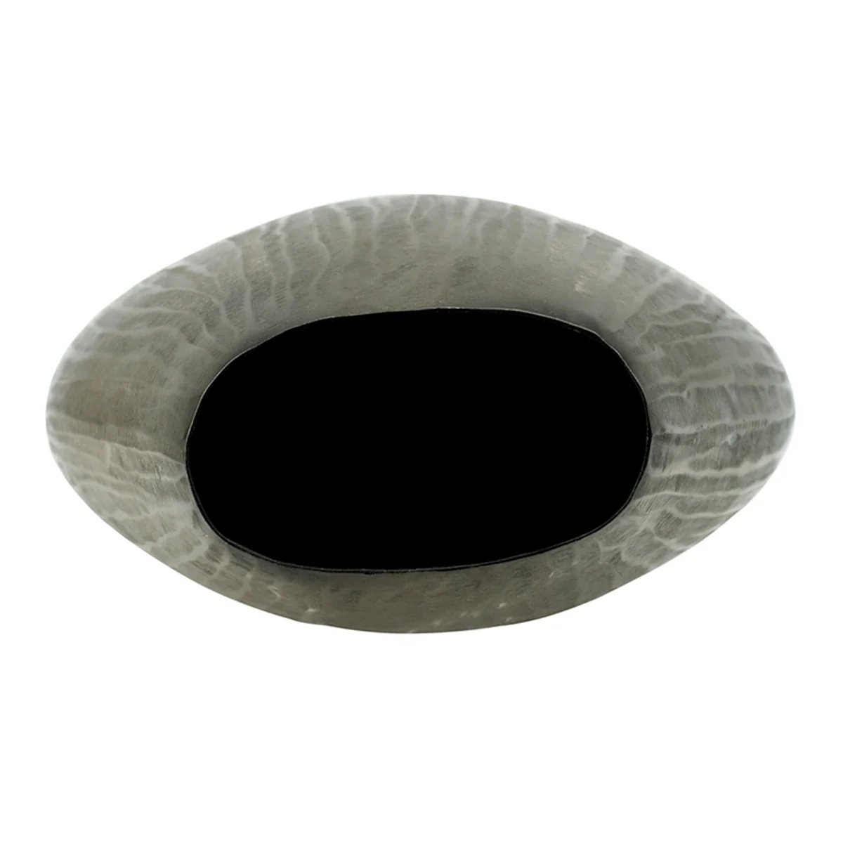 Large Aluminum Layered Chisel Oval Vase - Image 6