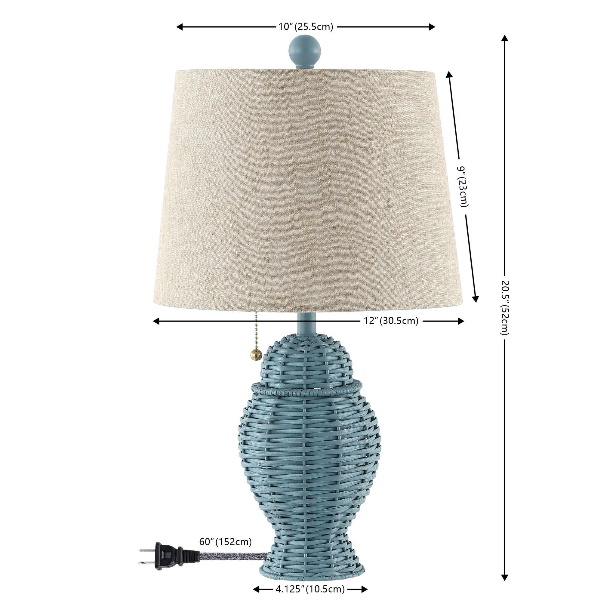 Margie Wicker Bohemian Rustic Iron LED Table Lamp - Image 11
