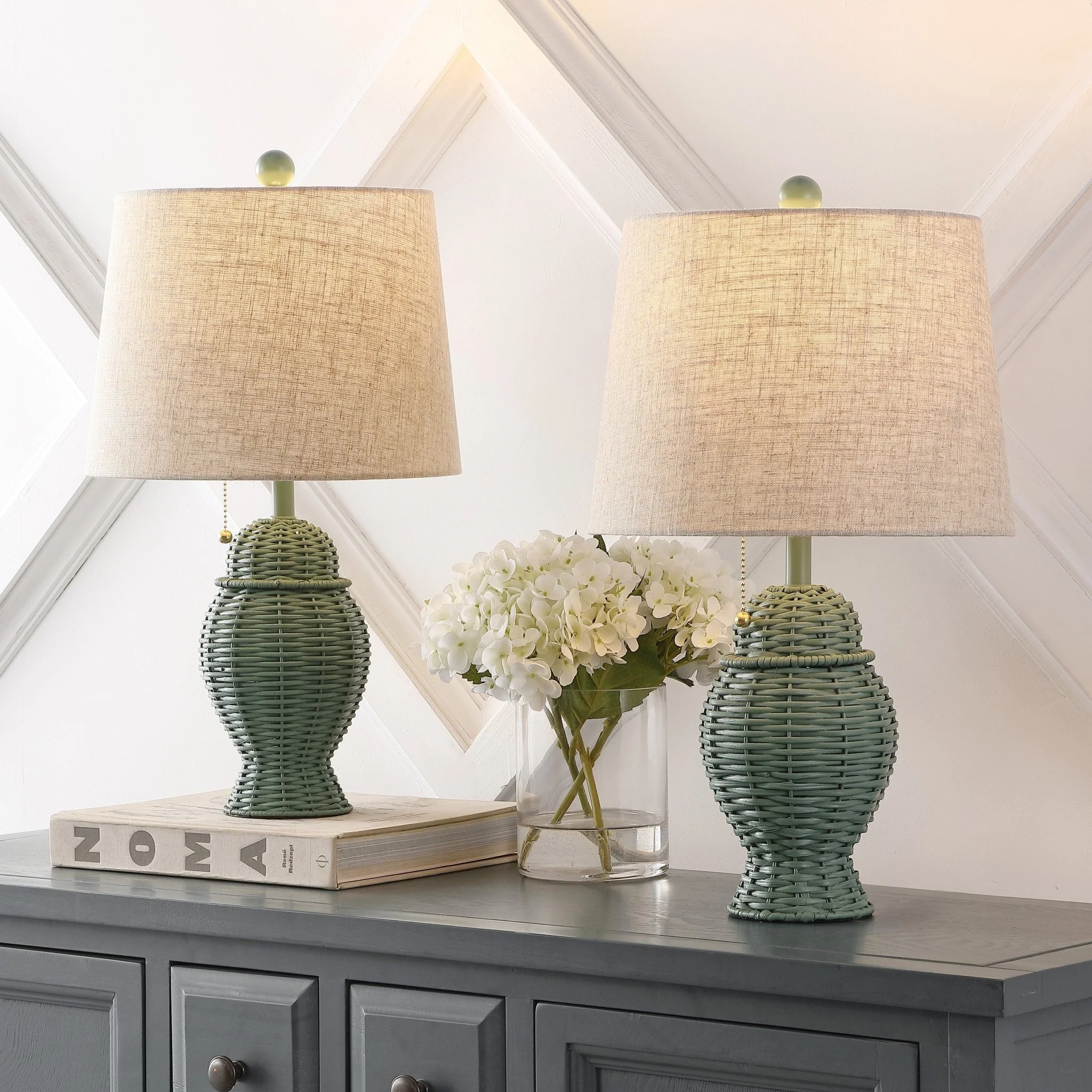 Margie Wicker Bohemian Rustic Iron LED Table Lamp - Image 18