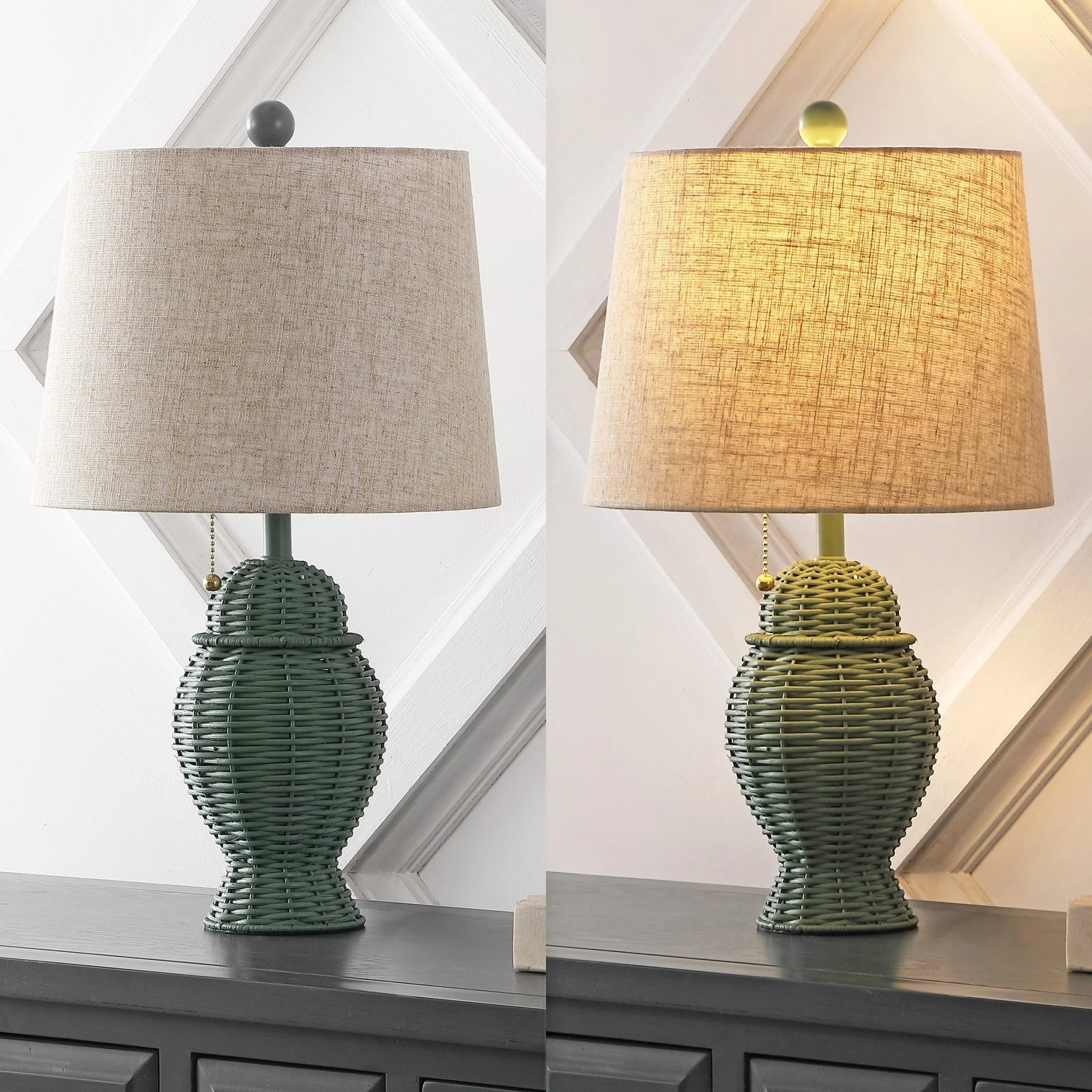 Margie Wicker Bohemian Rustic Iron LED Table Lamp - Image 19