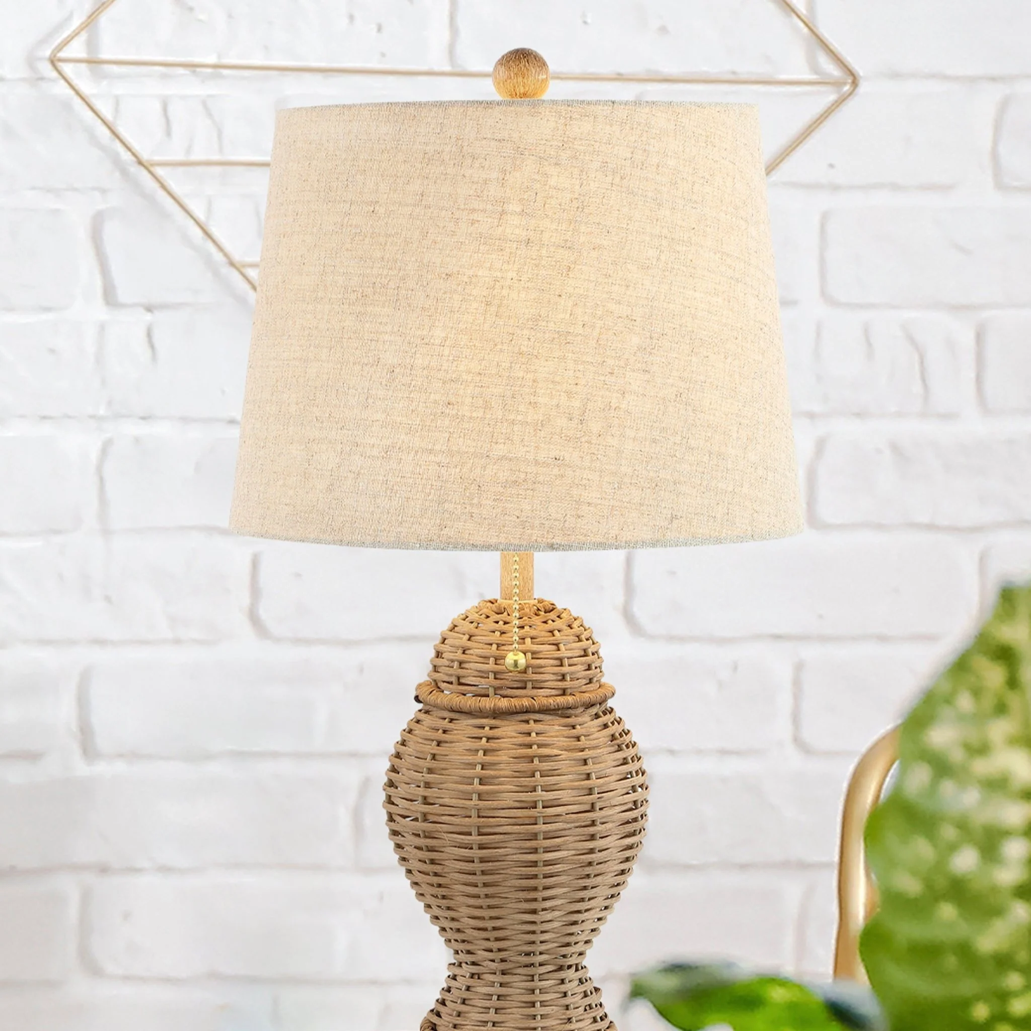 Margie Wicker Bohemian Rustic Iron LED Table Lamp - Image 5