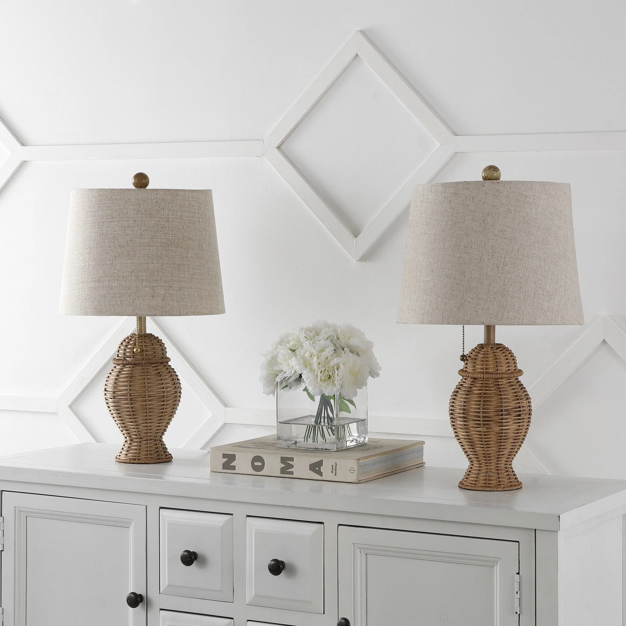 Margie Wicker Bohemian Rustic Iron LED Table Lamp - Image 6