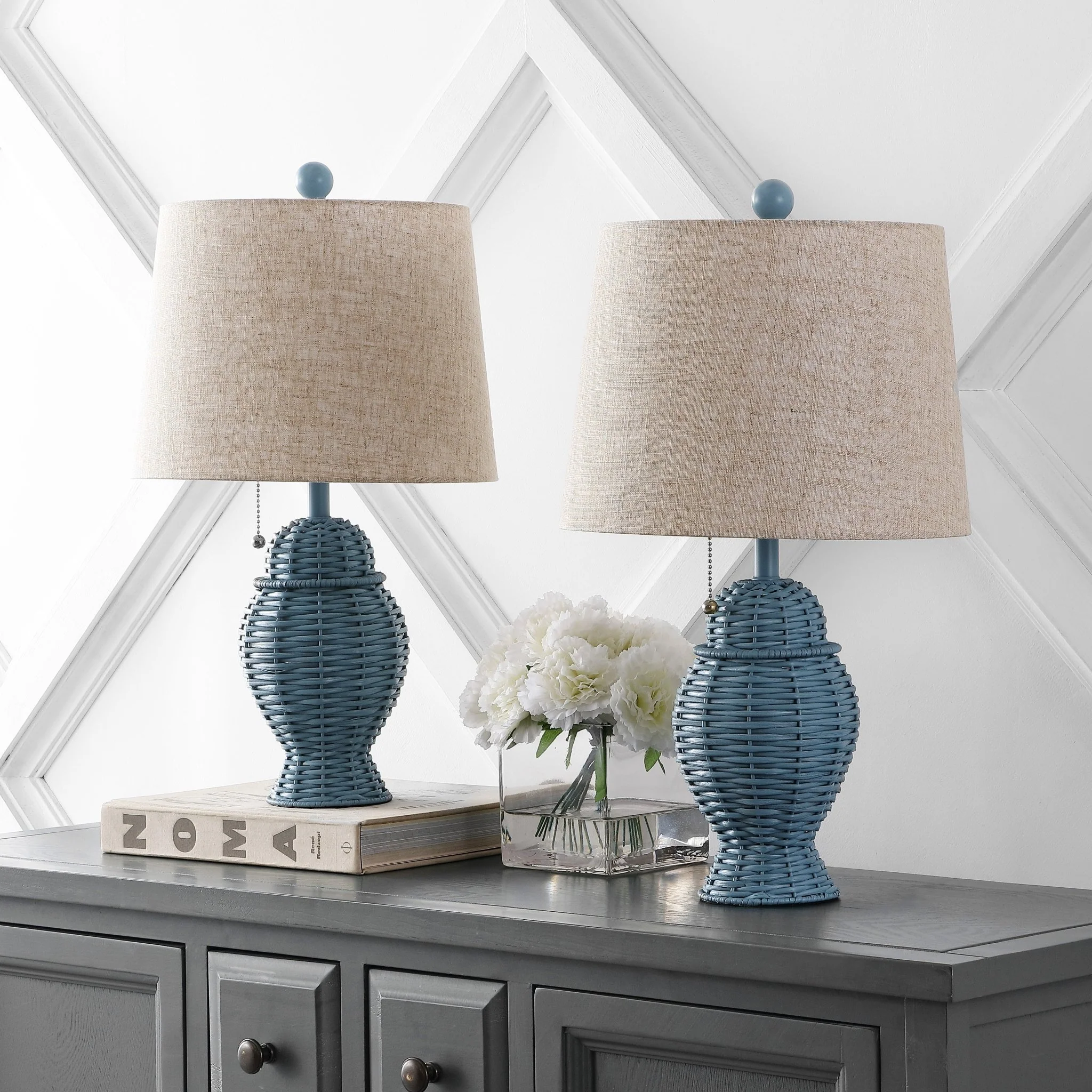 Margie Wicker Bohemian Rustic Iron LED Table Lamp - Image 8