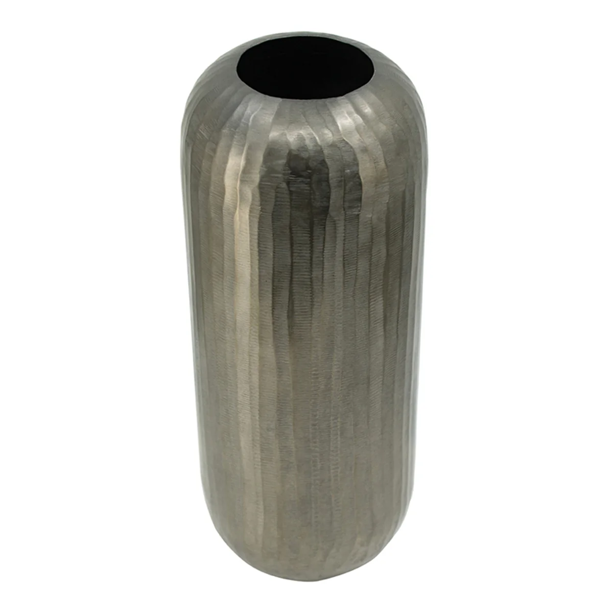 Medium Aluminum Layered Chisel Oval Vase - Image 3
