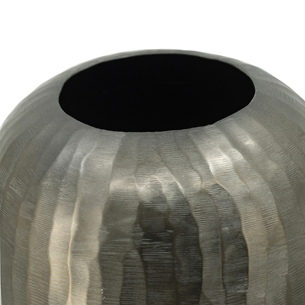 Medium Aluminum Layered Chisel Oval Vase - Image 4