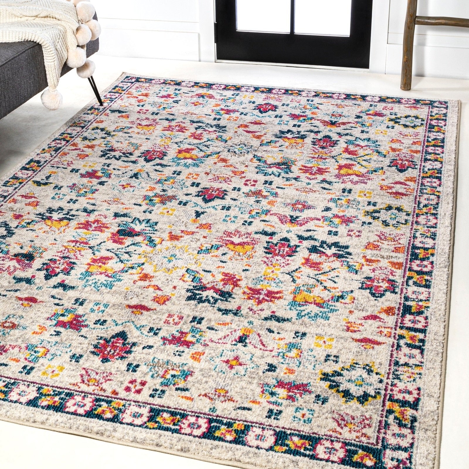 Modern Persian Boho Floral Area Rug - Image 12
