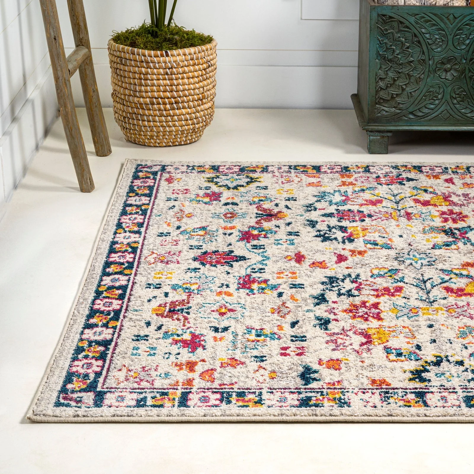 Modern Persian Boho Floral Area Rug - Image 13