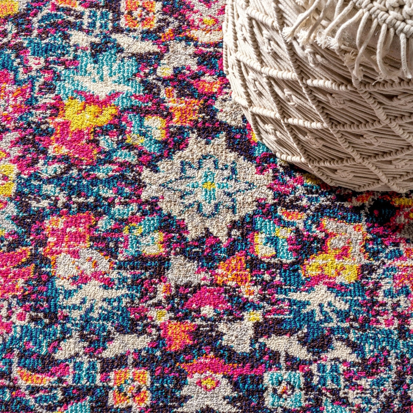 Modern Persian Boho Floral Area Rug - Image 4