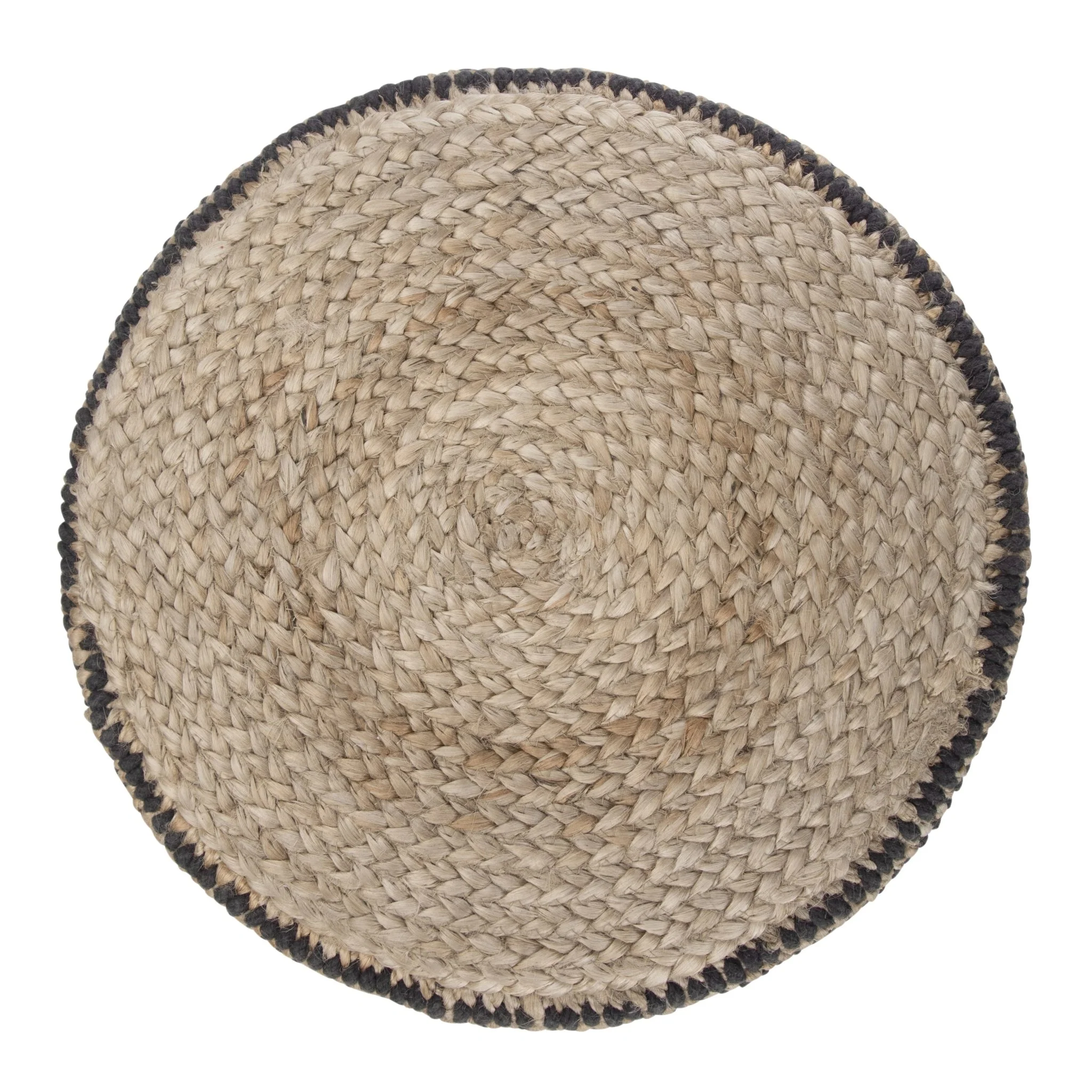 Multi-functional Handcrafted Round Pouf with Hand Braided Jute - Image 3