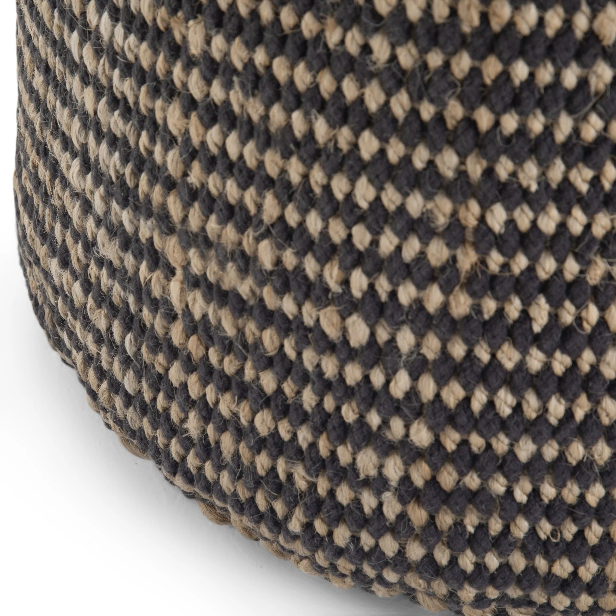 Multi-functional Handcrafted Round Pouf with Hand Braided Jute - Image 7