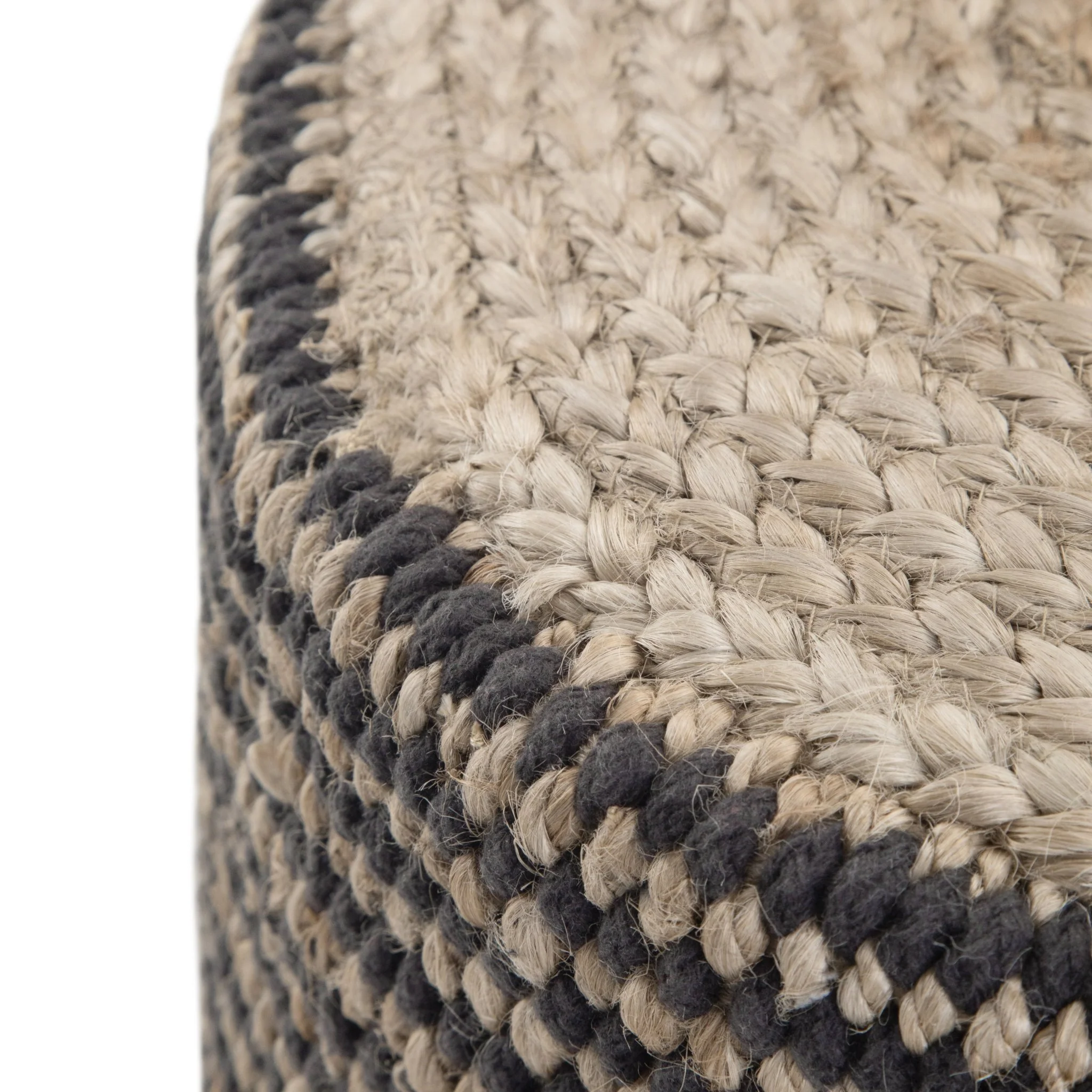 Multi-functional Handcrafted Round Pouf with Hand Braided Jute - Image 8