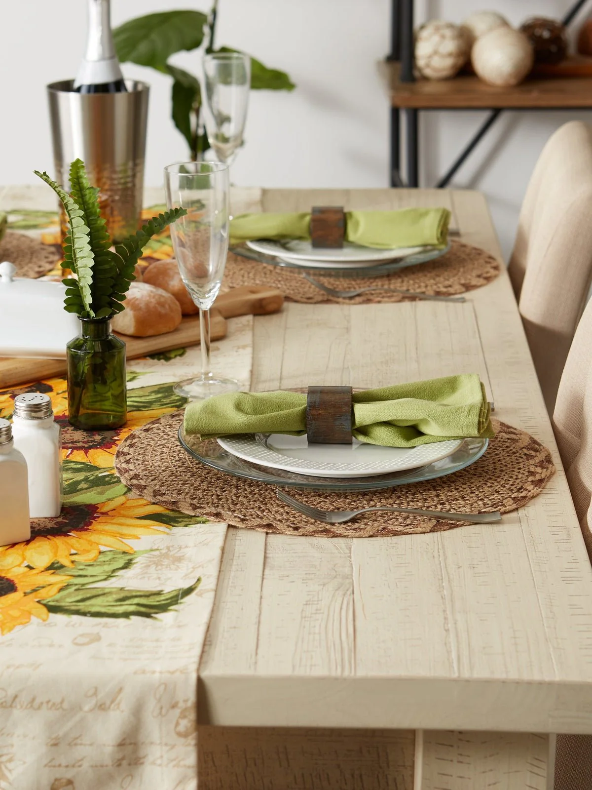 Natural Lattice Woven Polyester Round Placemats, Set Of 6 - Image 3
