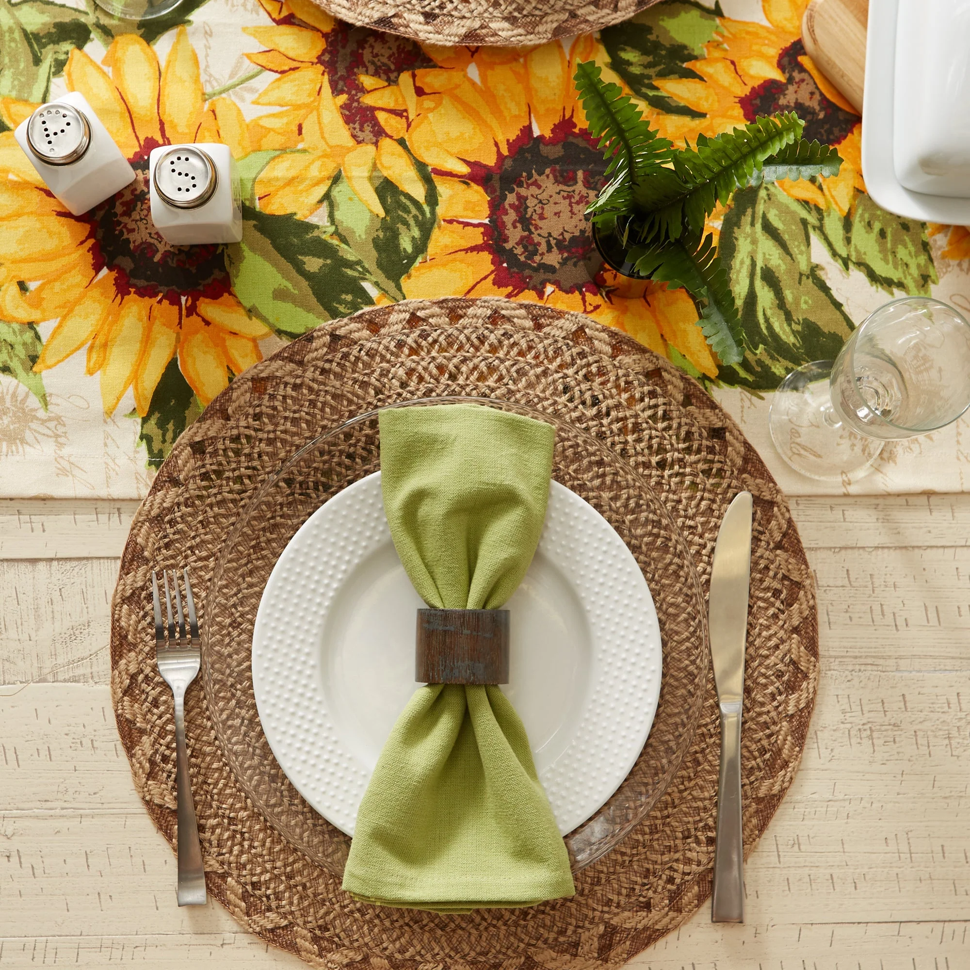 Natural Lattice Woven Polyester Round Placemats, Set Of 6 - Image 5