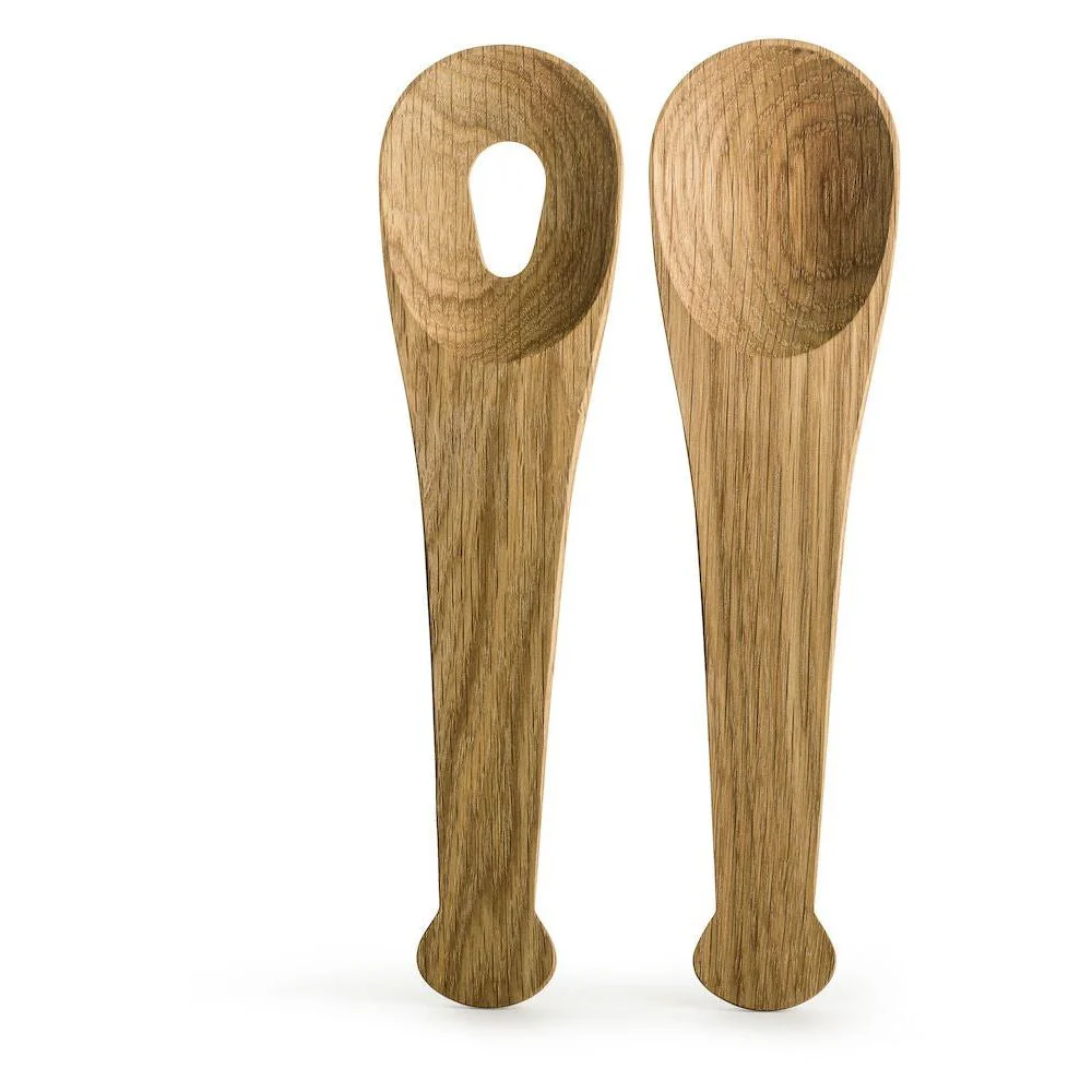 Nature Salad Server, Set of 2, Oak - Image 3