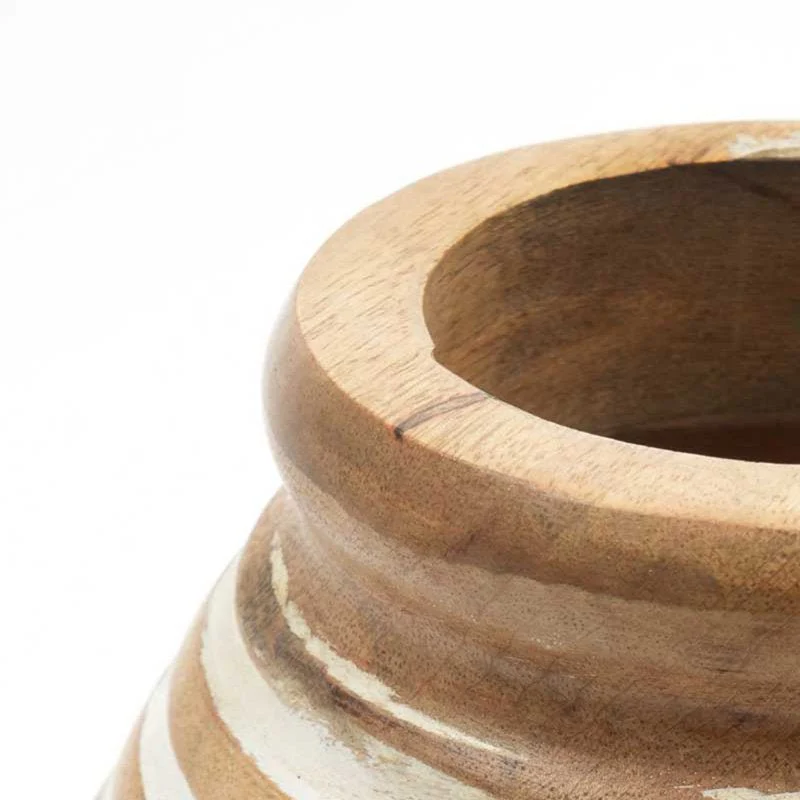 Nifa Round Mango Wood Vase - Image 4