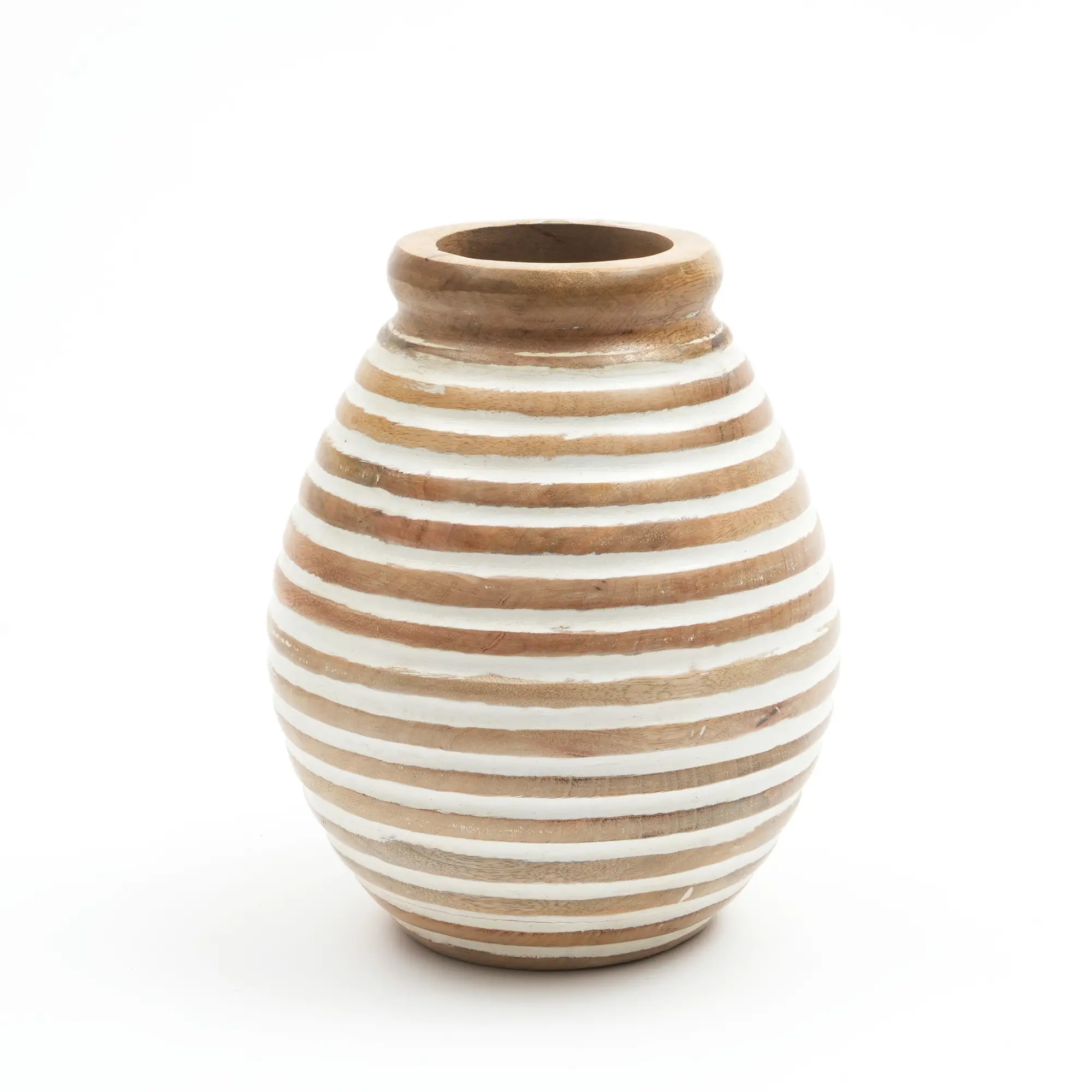 Nifa Round Mango Wood Vase - Image 5