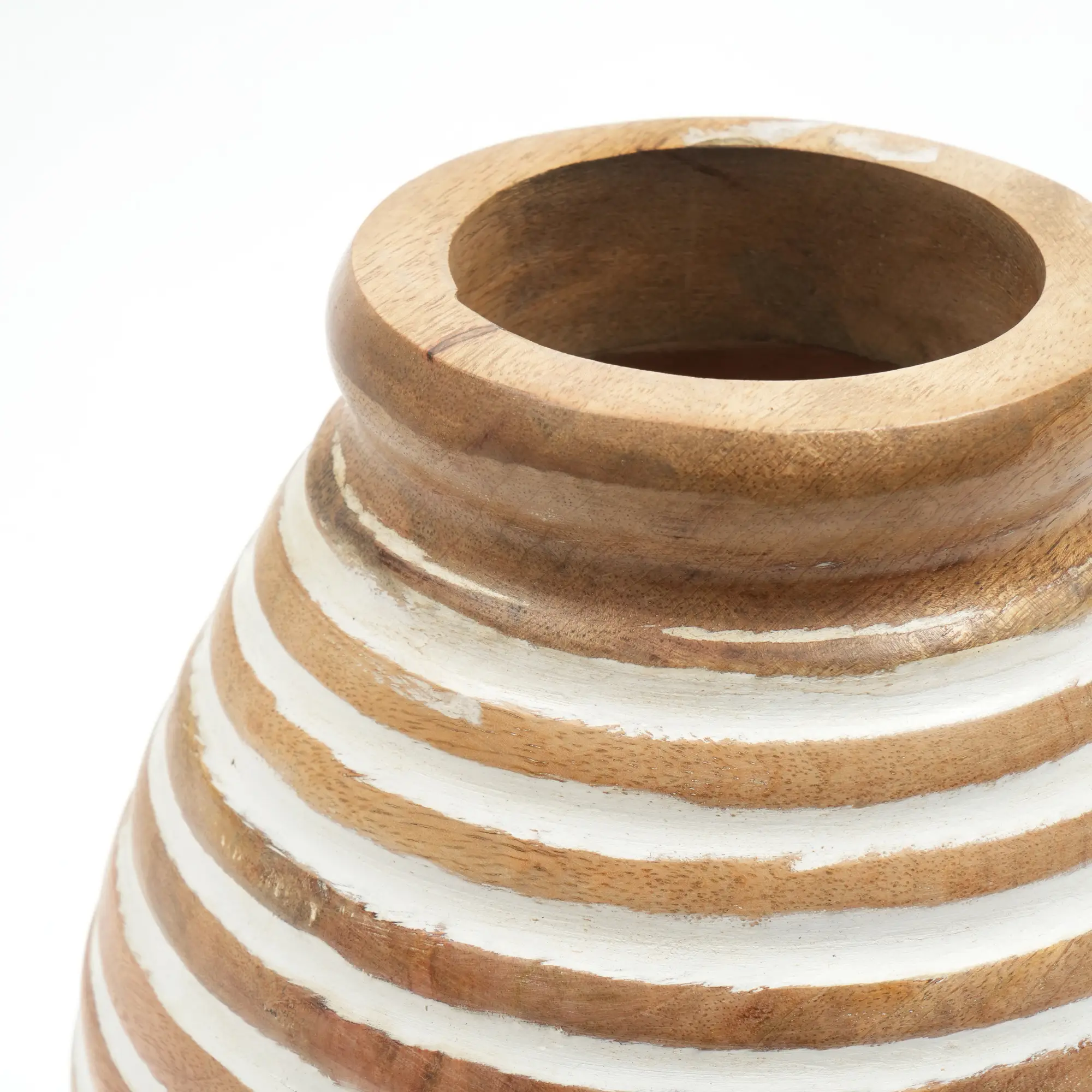 Nifa Round Mango Wood Vase - Image 6