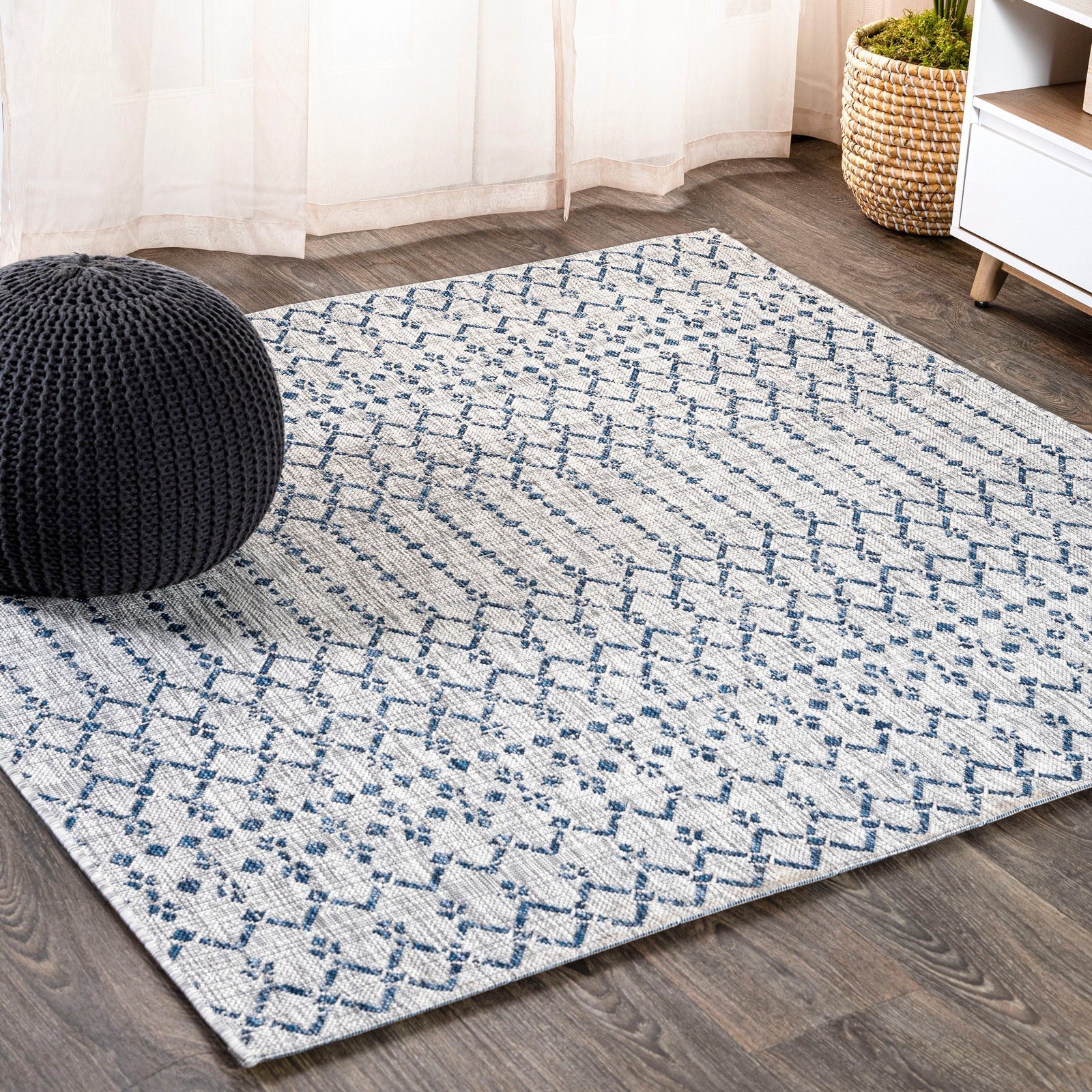 Ourika Moroccan Geometric Textured Weave Indoor/Outdoor Area Rug - Image 14