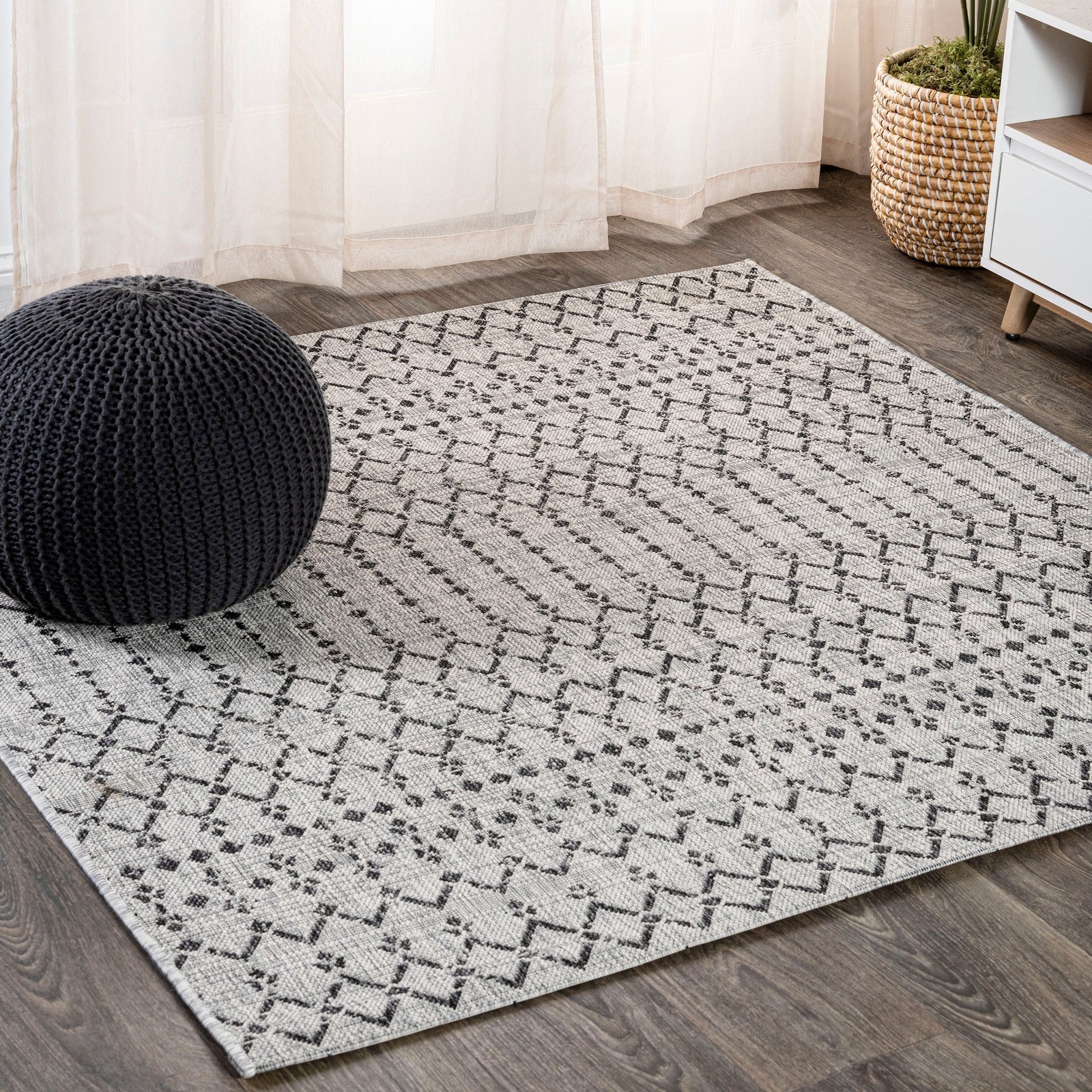 Ourika Moroccan Geometric Textured Weave Indoor/Outdoor Area Rug - Image 18