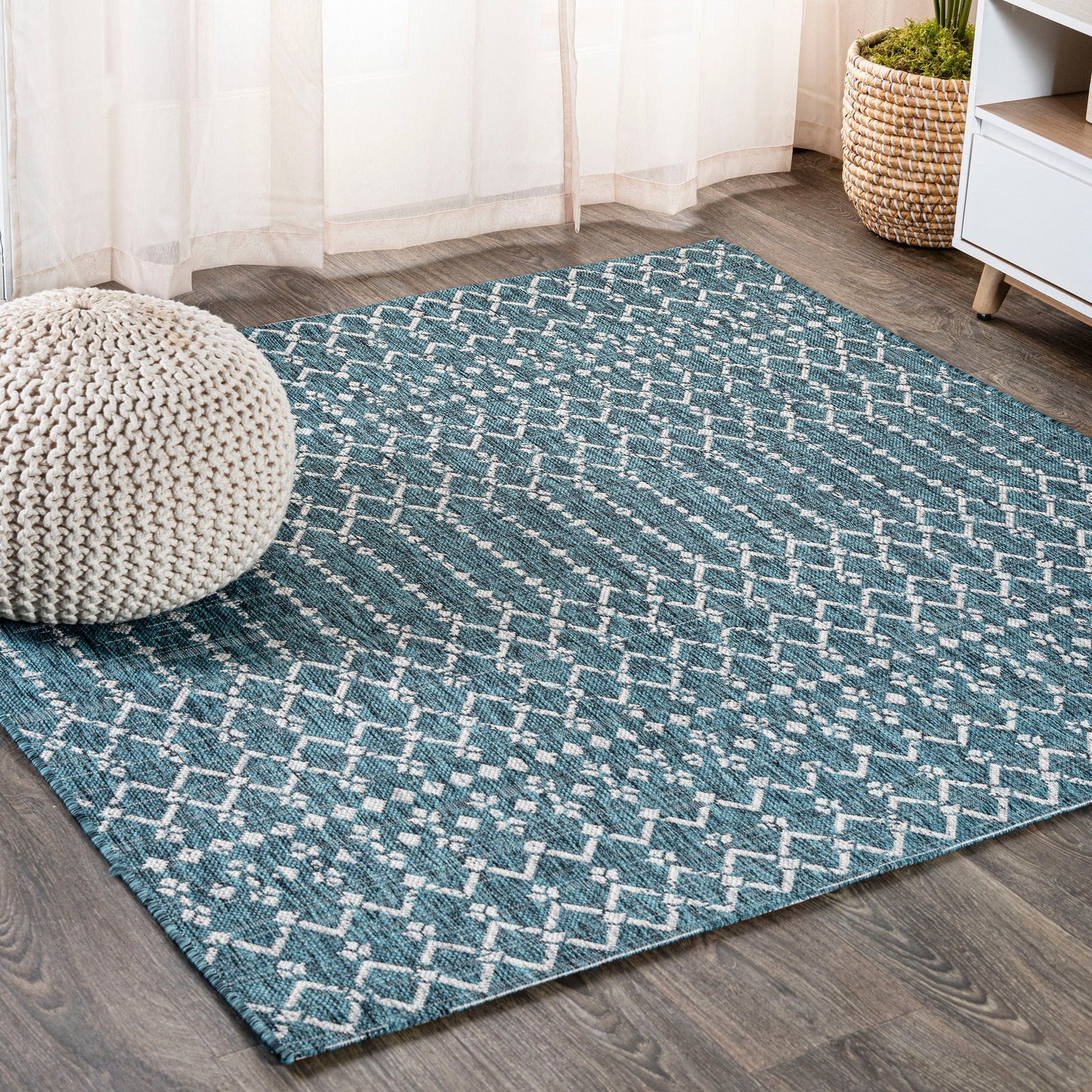 Ourika Moroccan Geometric Textured Weave Indoor/Outdoor Area Rug - Image 36