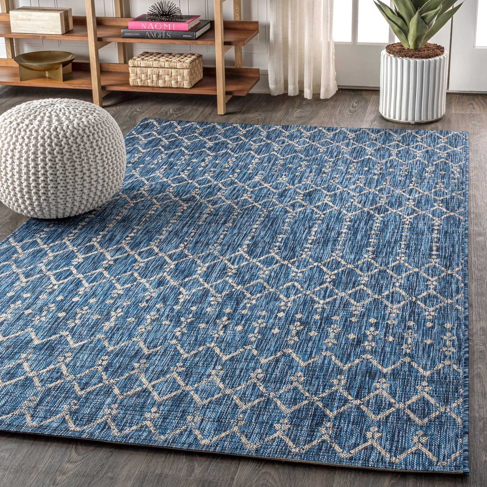 Ourika Moroccan Geometric Textured Weave Indoor/Outdoor Area Rug - Image 4