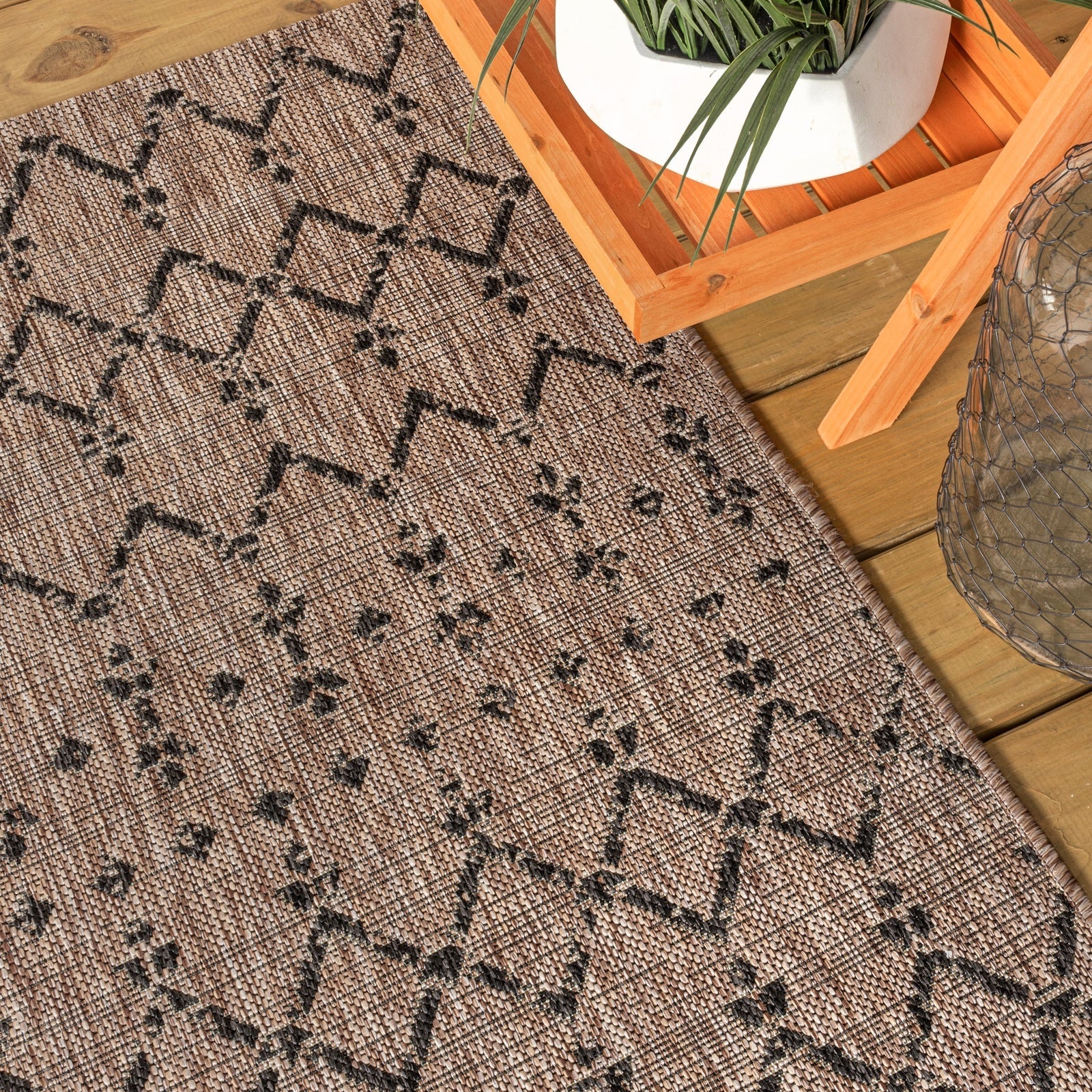 Ourika Moroccan Geometric Textured Weave Indoor/Outdoor Area Rug - Image 45