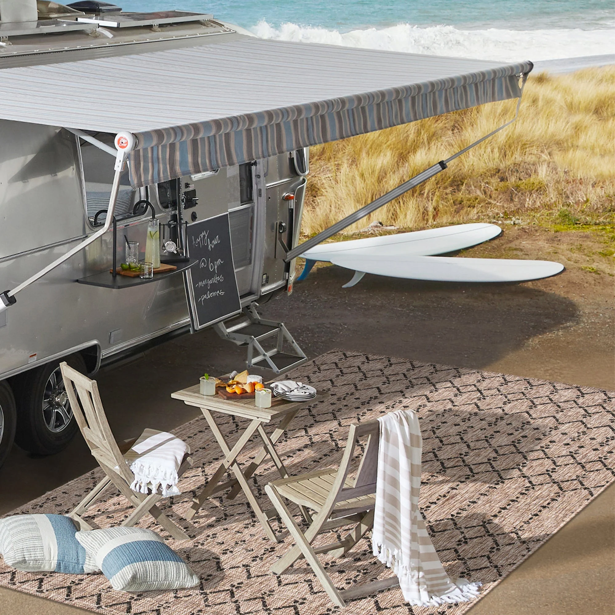 Ourika Moroccan Geometric Textured Weave Indoor/Outdoor Area Rug - Image 49