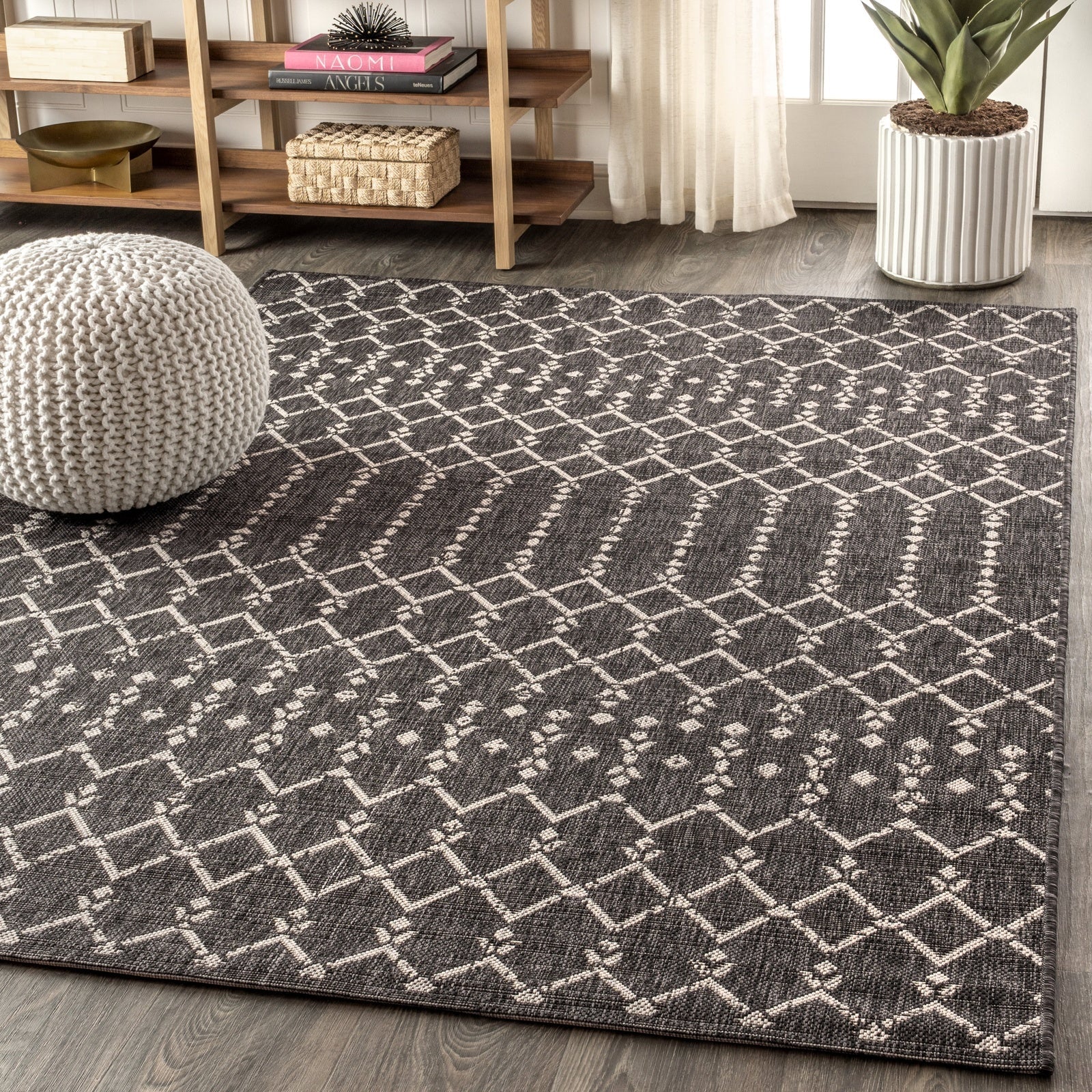 Ourika Moroccan Geometric Textured Weave Indoor/Outdoor Area Rug - Image 62