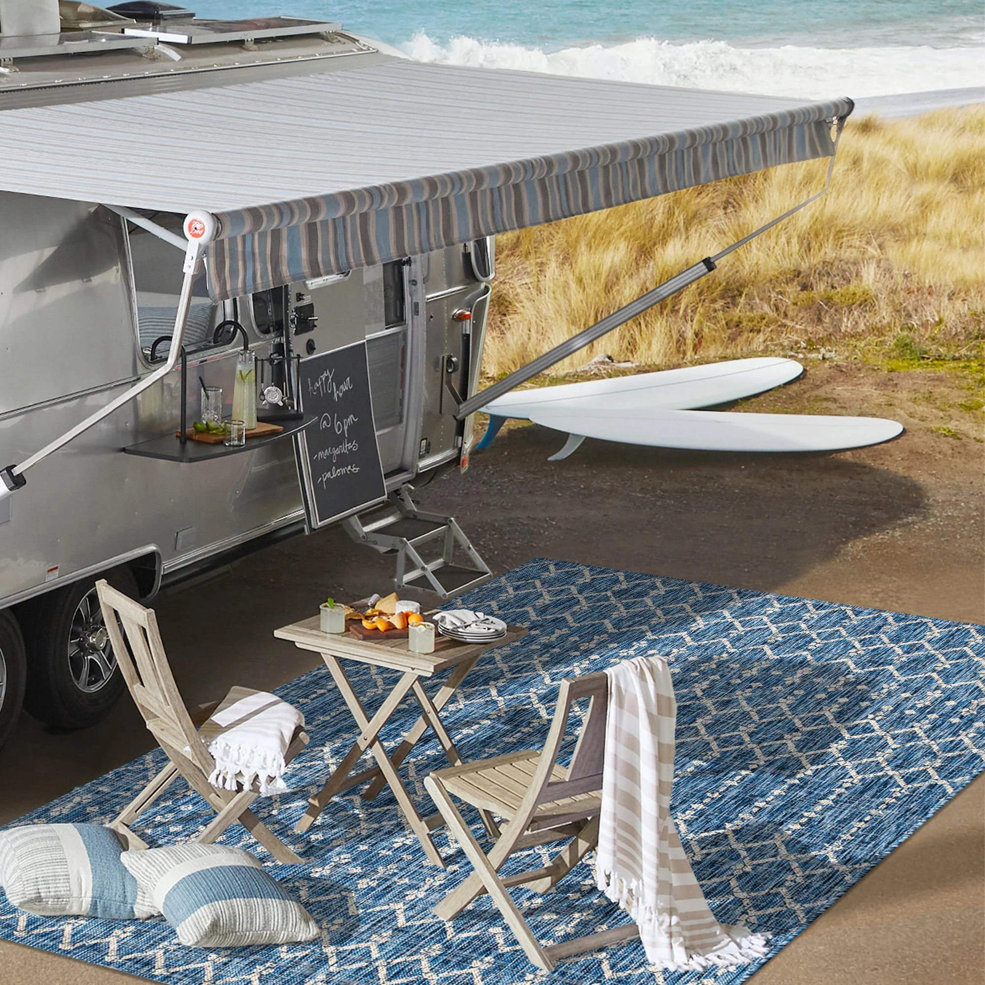 Ourika Moroccan Geometric Textured Weave Indoor/Outdoor Area Rug - Image 7