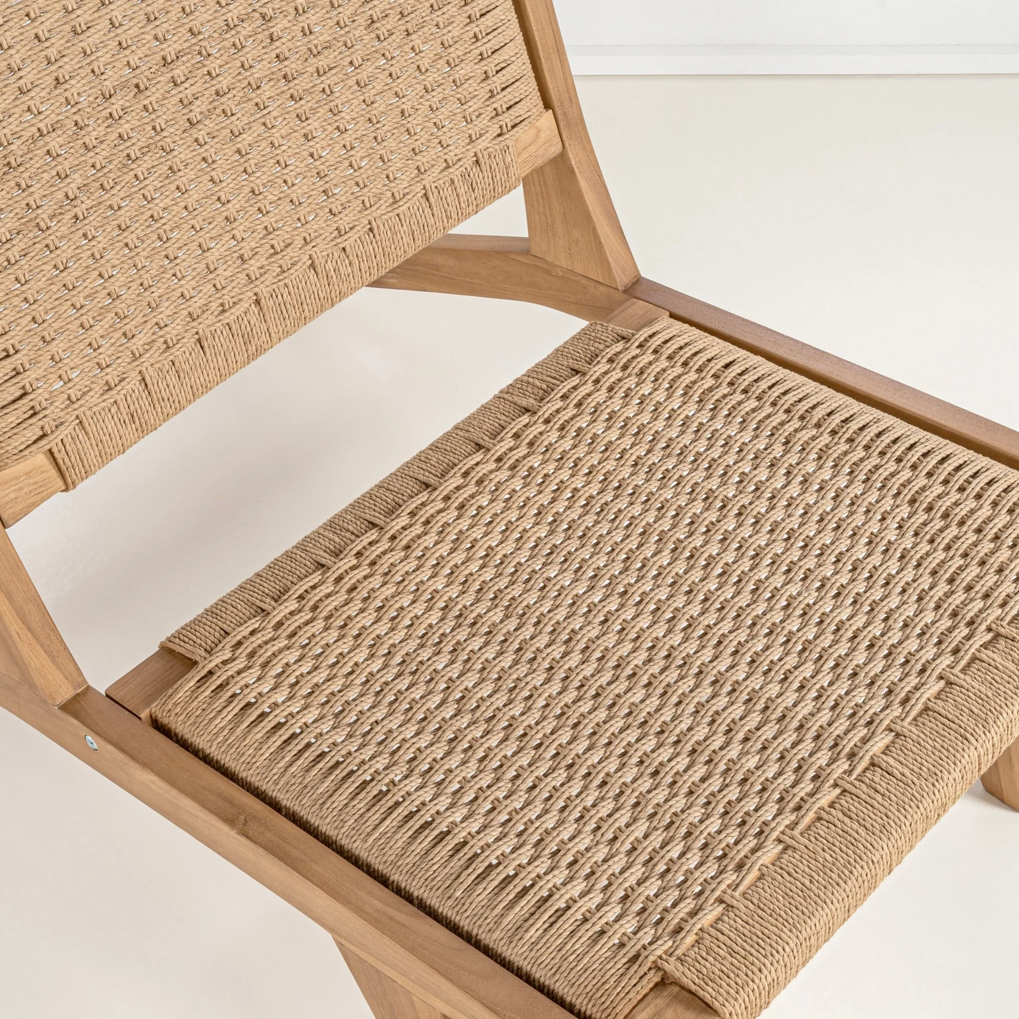 Parker Mid-Century Modern Woven Seagrass Wood Armless Lounge Chair - Image 5