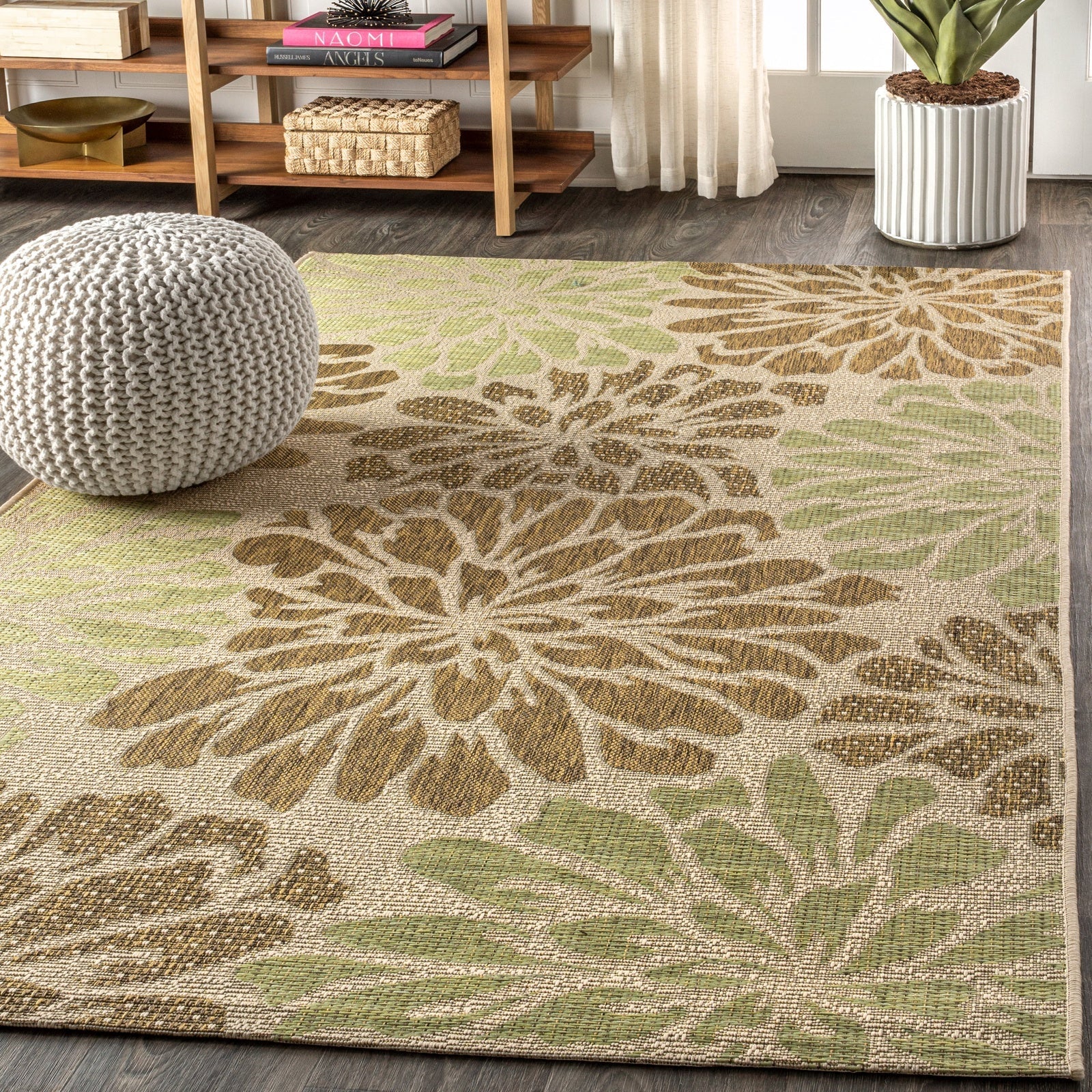 Zinnia Modern Floral Textured Weave Indoor/Outdoor Runner Rug - Image 12