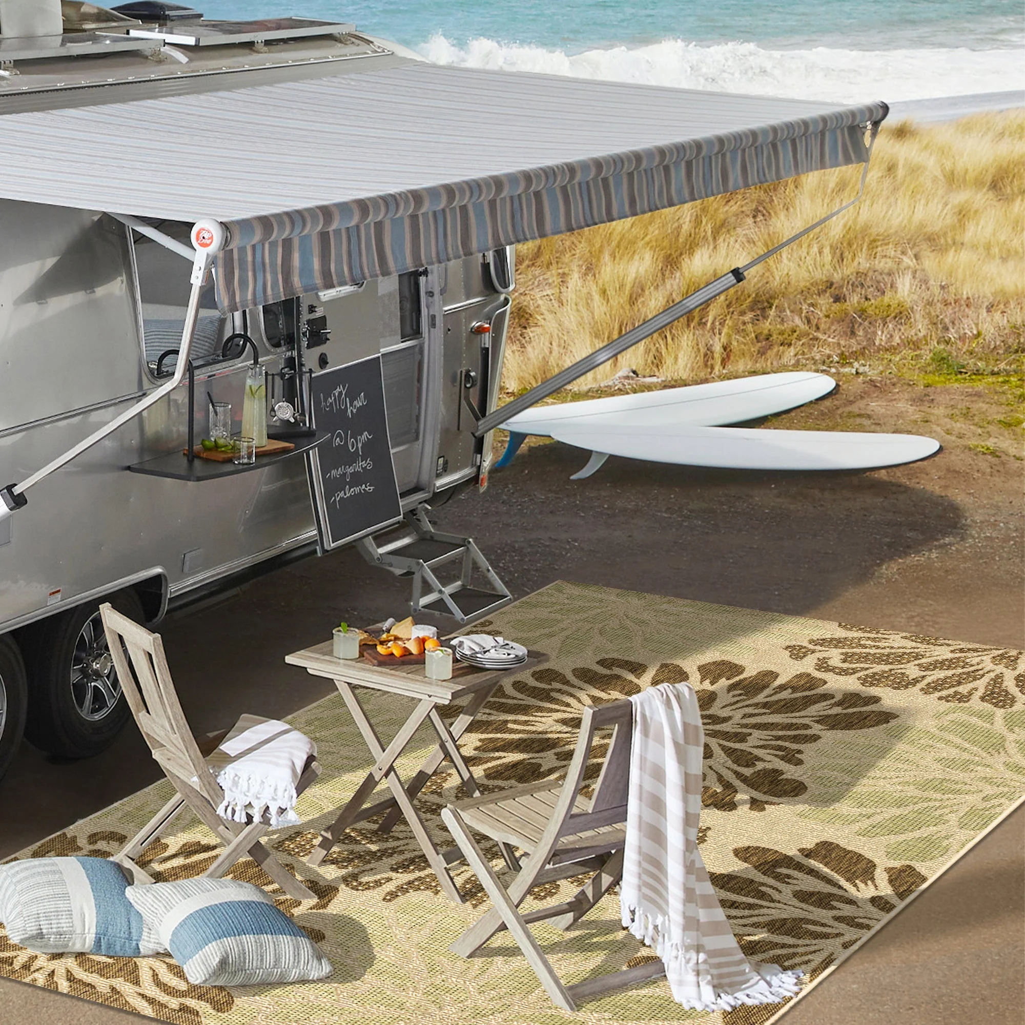 Zinnia Modern Floral Textured Weave Indoor/Outdoor Runner Rug - Image 27