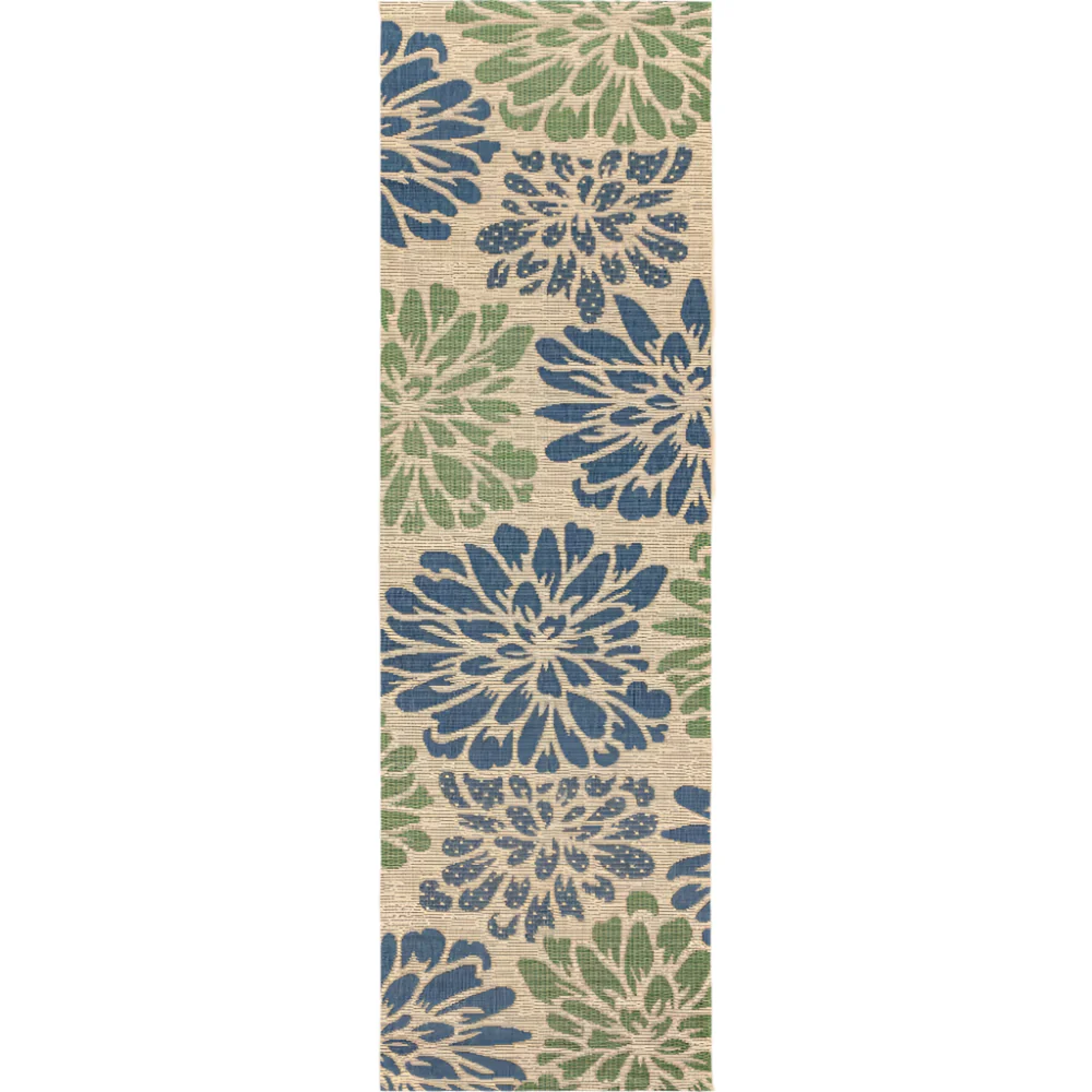 Zinnia Modern Floral Textured Weave Indoor/Outdoor Runner Rug - Image 35