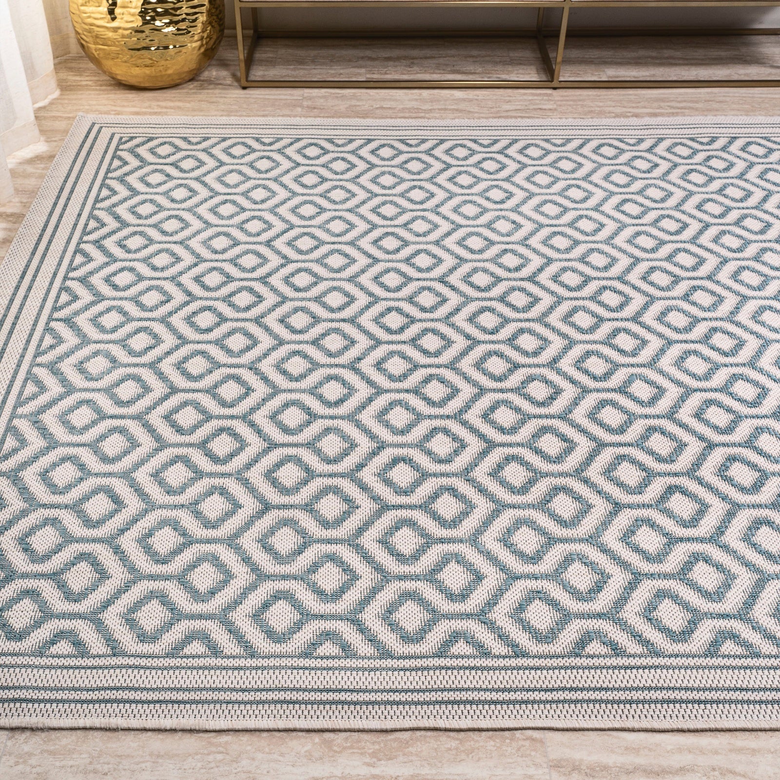 Marvao Diamond Trellis Indoor/Outdoor Runner Rug - Image 4