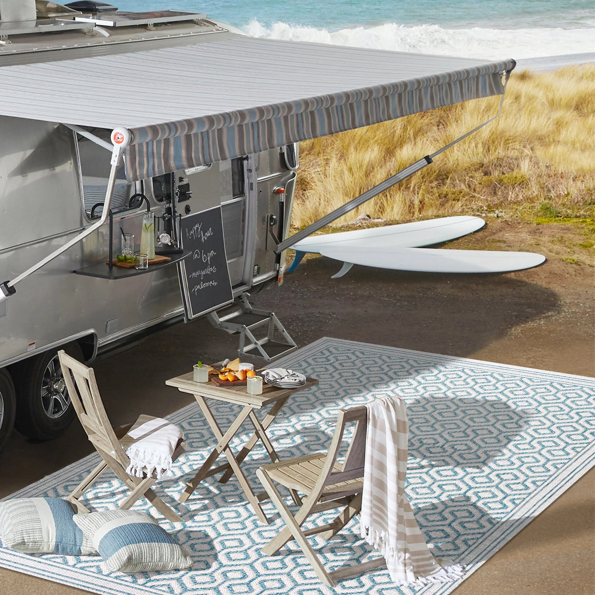 Marvao Diamond Trellis Indoor/Outdoor Runner Rug - Image 7