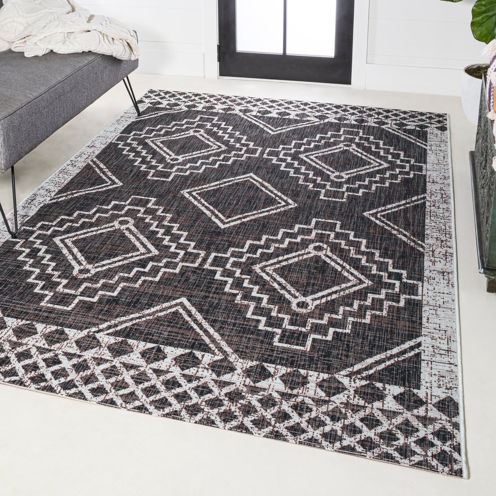 Marokko Diamond Tribal Medallion Indoor/Outdoor Runner Rug - Image 10
