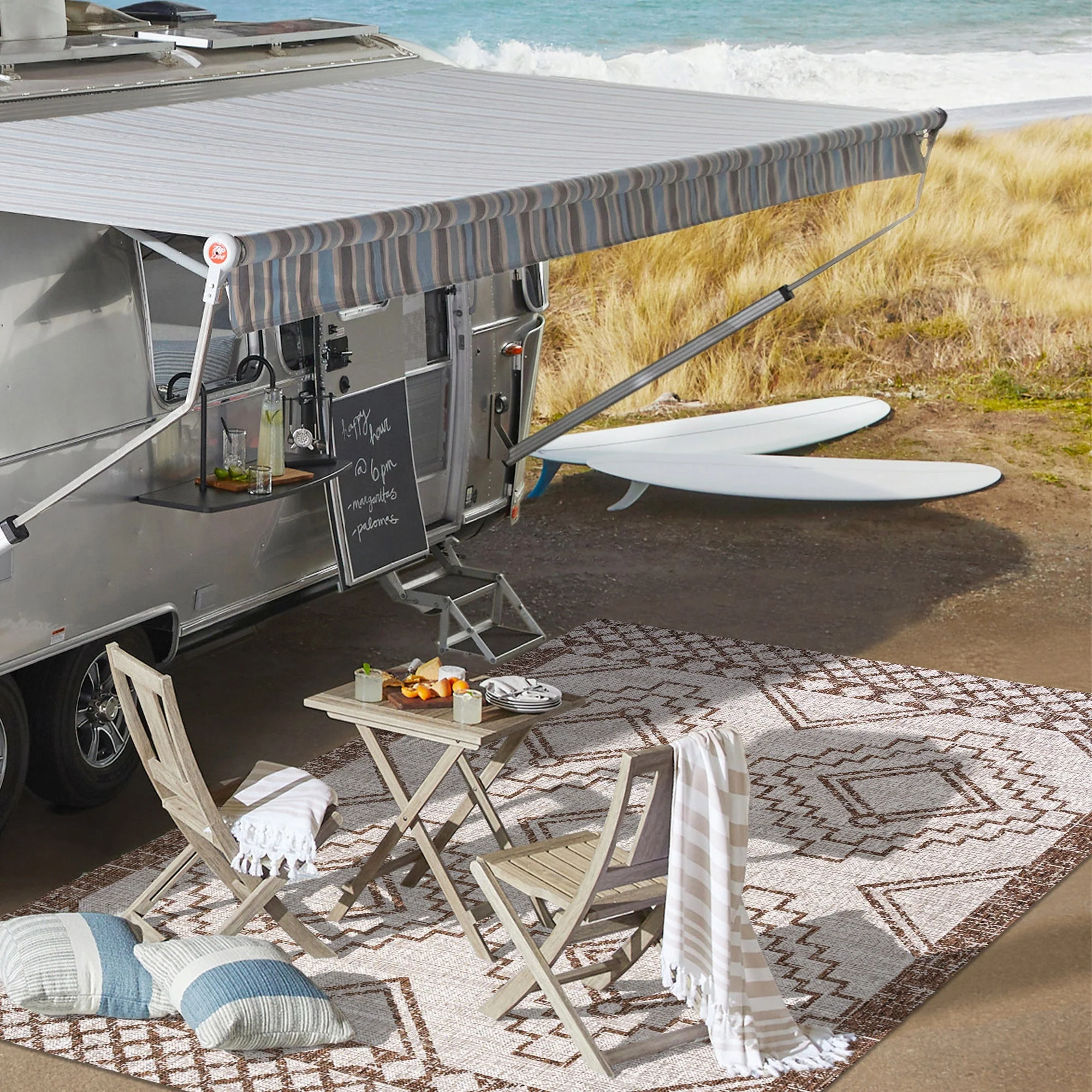 Marokko Diamond Tribal Medallion Indoor/Outdoor Runner Rug - Image 17