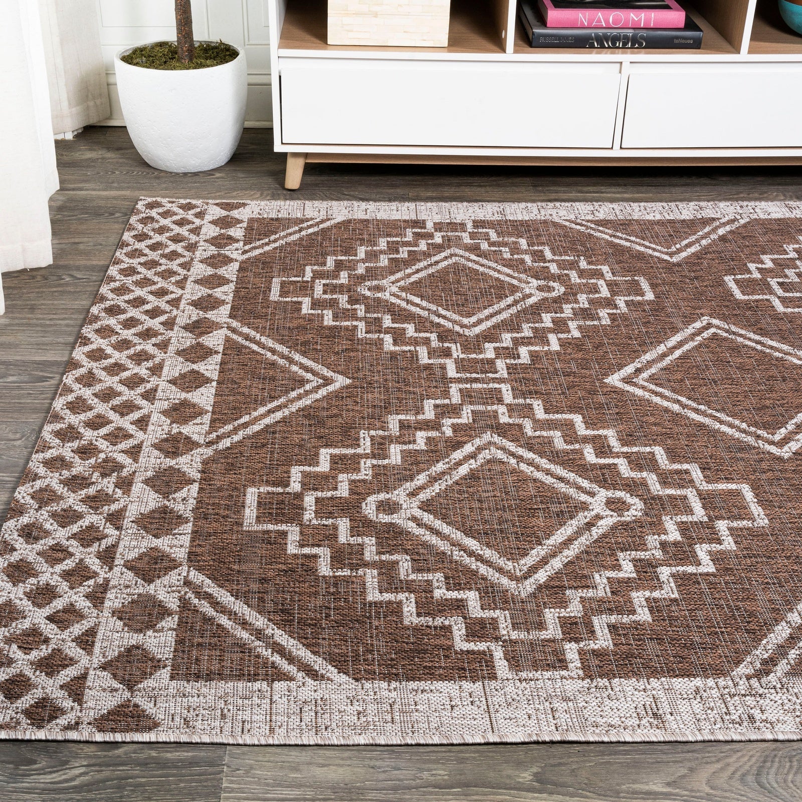 Marokko Diamond Tribal Medallion Indoor/Outdoor Runner Rug - Image 20
