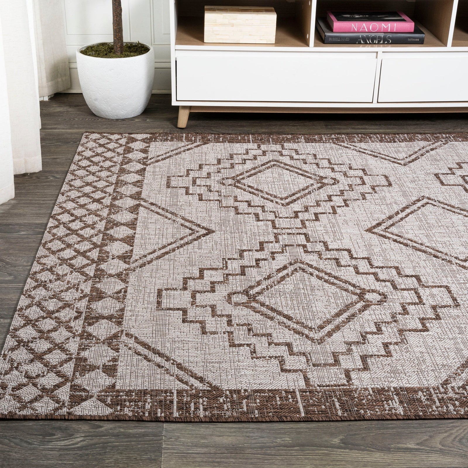 Marokko Diamond Tribal Medallion Indoor/Outdoor Runner Rug - Image 25