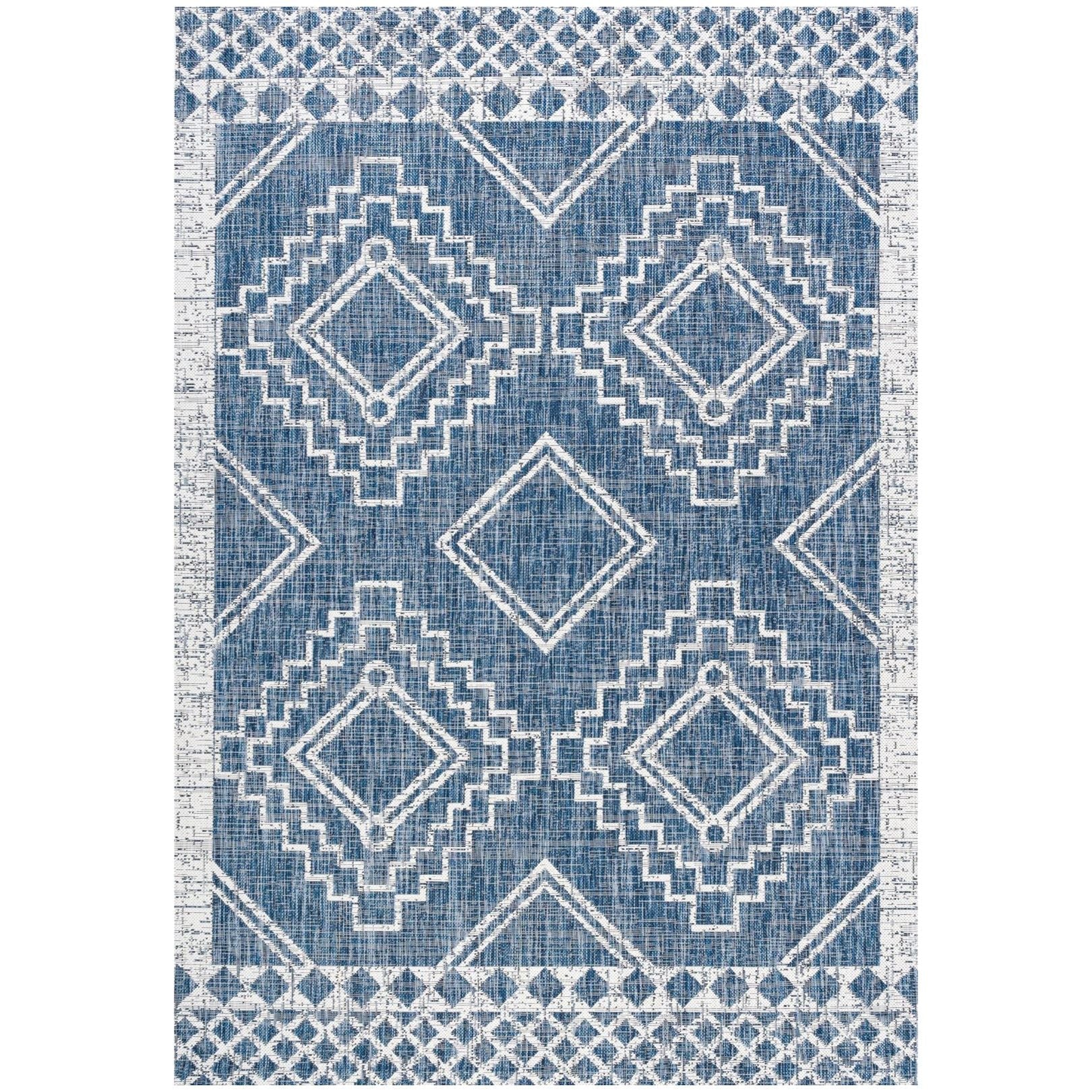 Marokko Diamond Tribal Medallion Indoor/Outdoor Runner Rug - Image 30