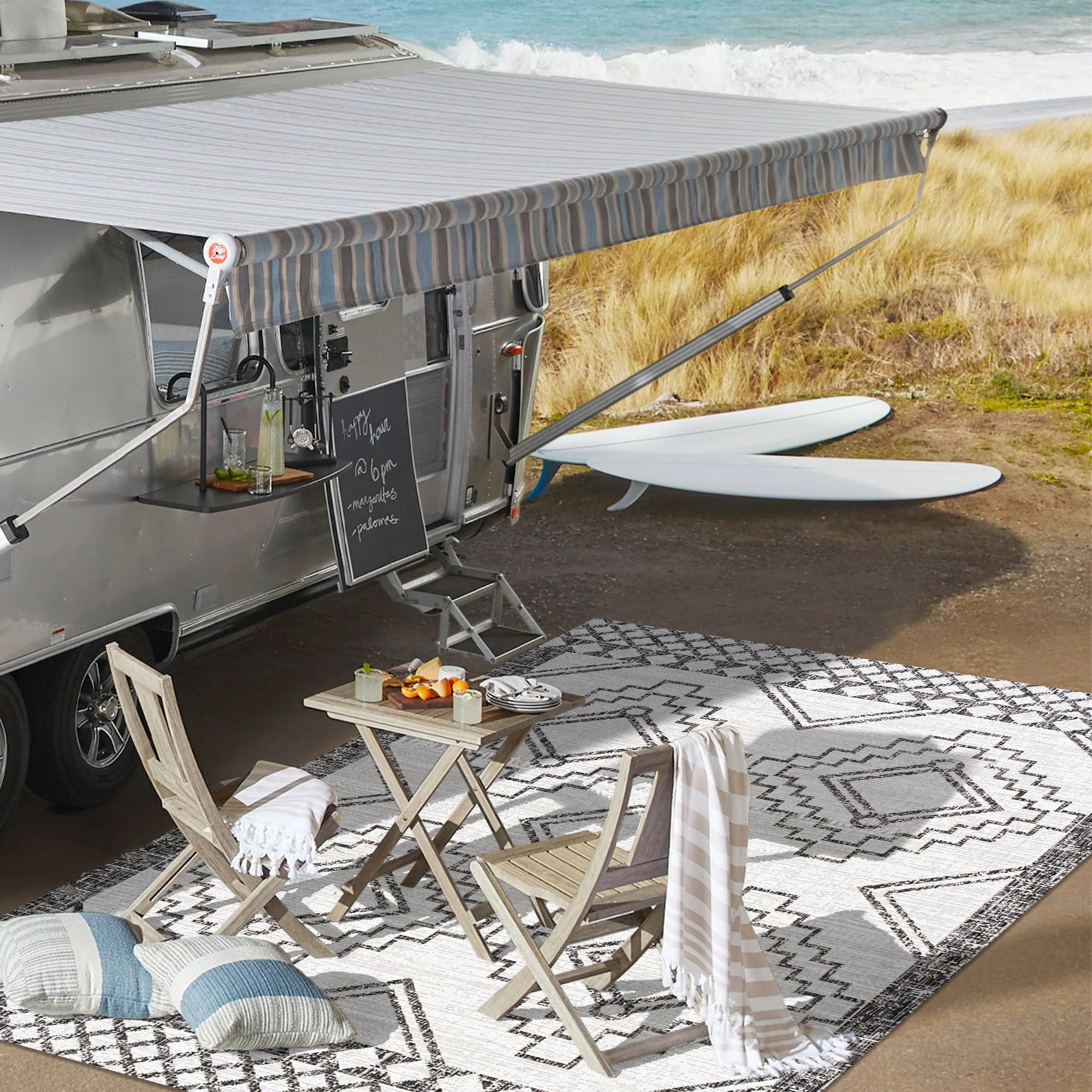 Marokko Diamond Tribal Medallion Indoor/Outdoor Runner Rug - Image 33