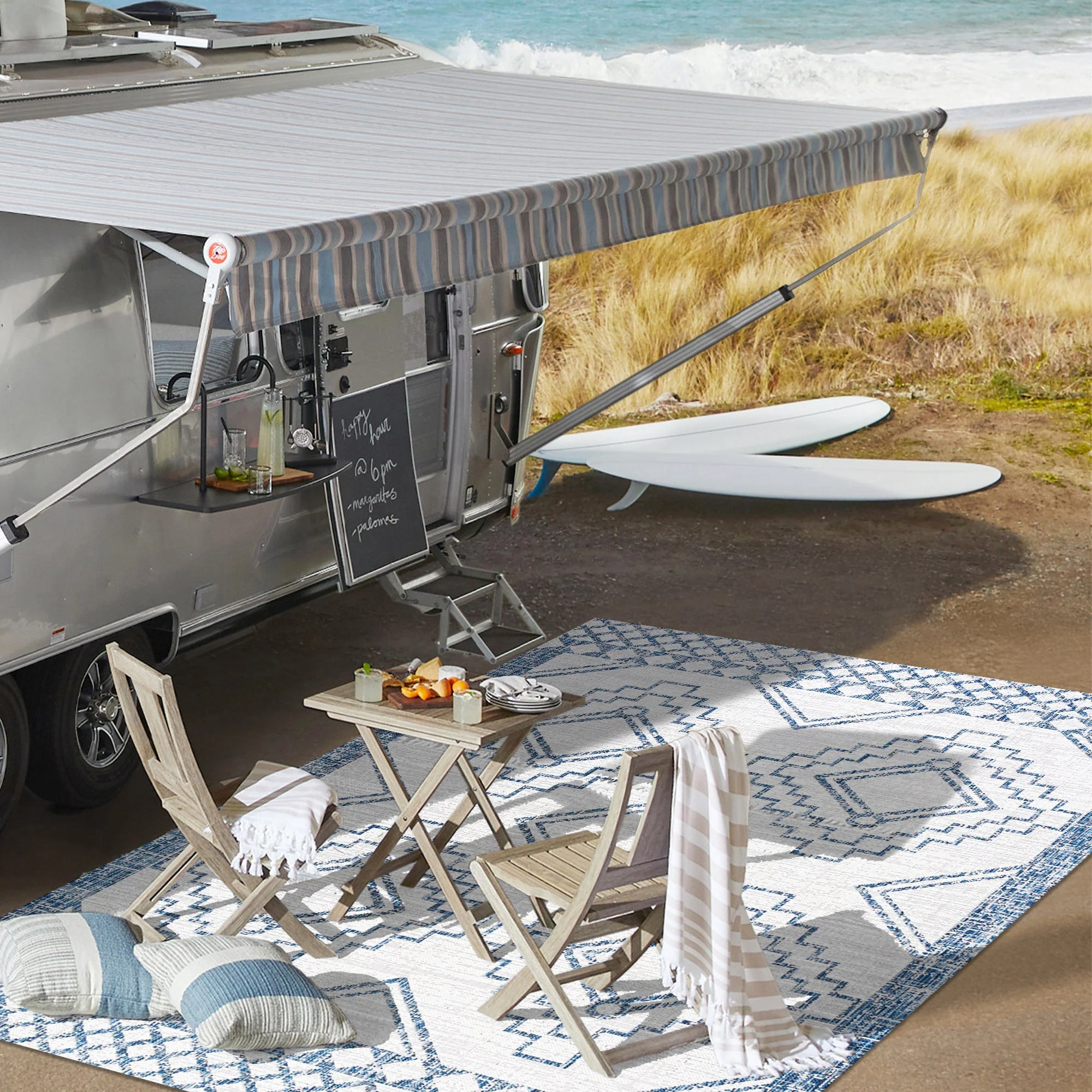 Marokko Diamond Tribal Medallion Indoor/Outdoor Runner Rug - Image 46