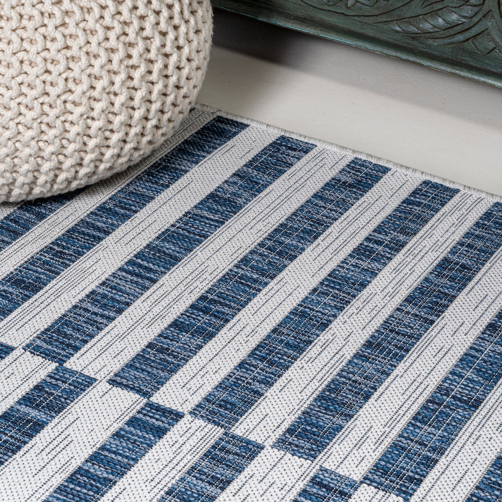 Sukie Modern Offset Stripe Indoor/Outdoor Runner Rug - Image 11