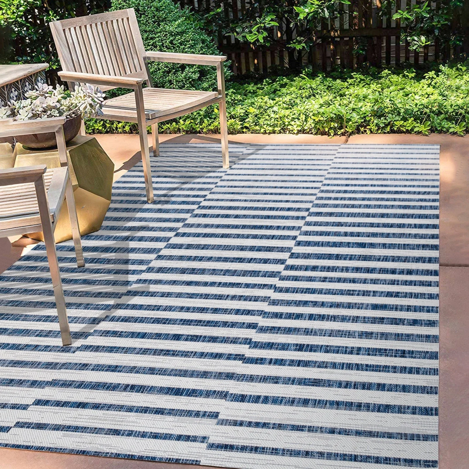 Sukie Modern Offset Stripe Indoor/Outdoor Runner Rug - Image 17