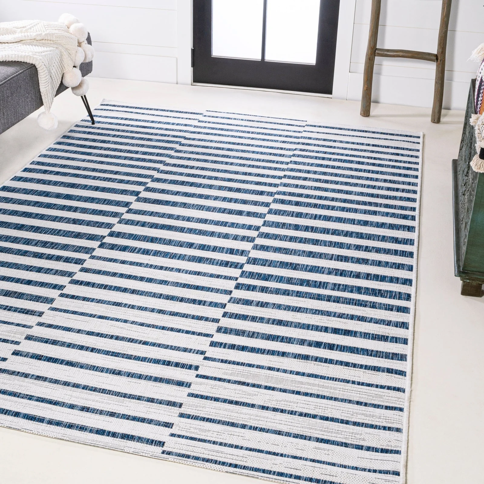 Sukie Modern Offset Stripe Indoor/Outdoor Runner Rug - Image 18