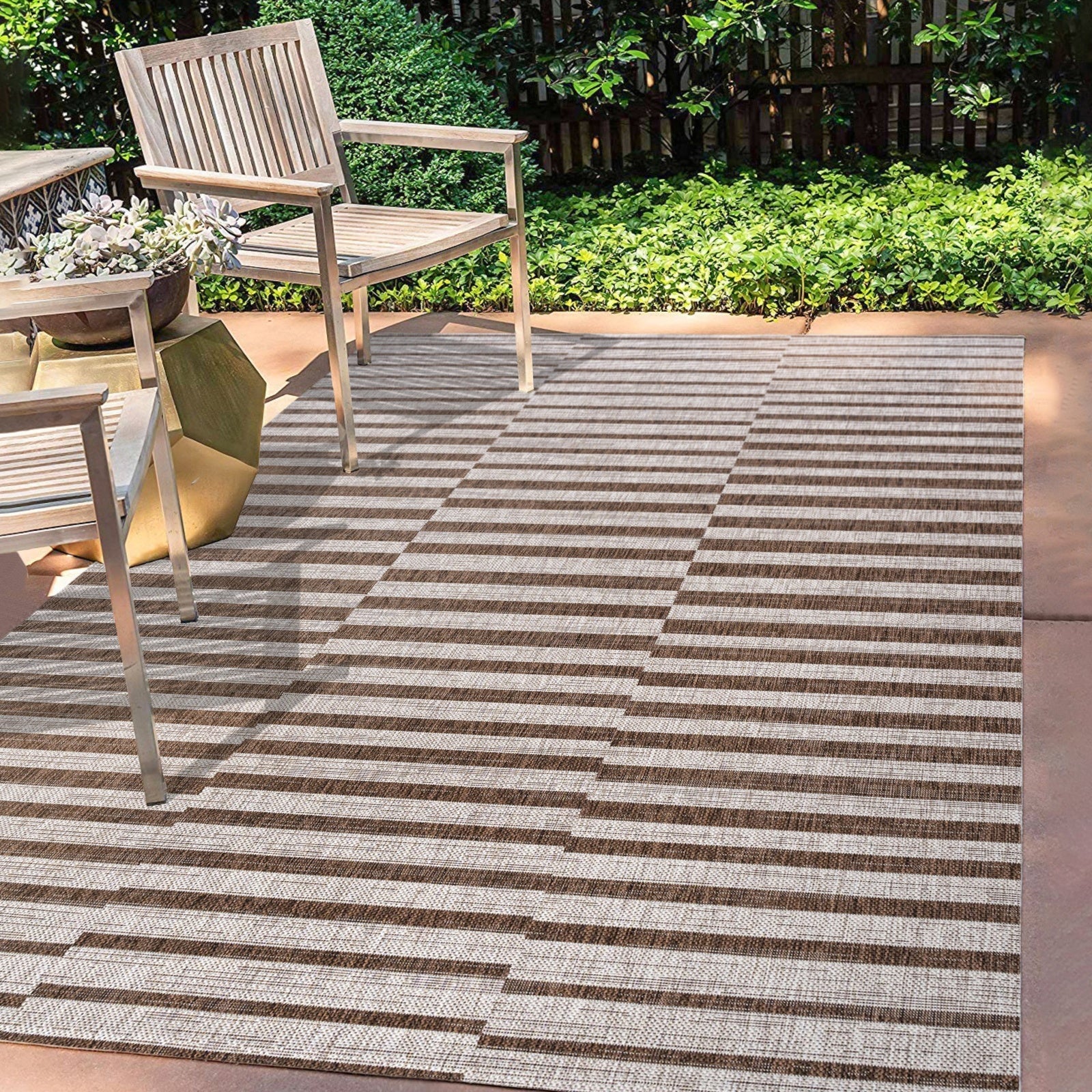 Sukie Modern Offset Stripe Indoor/Outdoor Runner Rug - Image 21