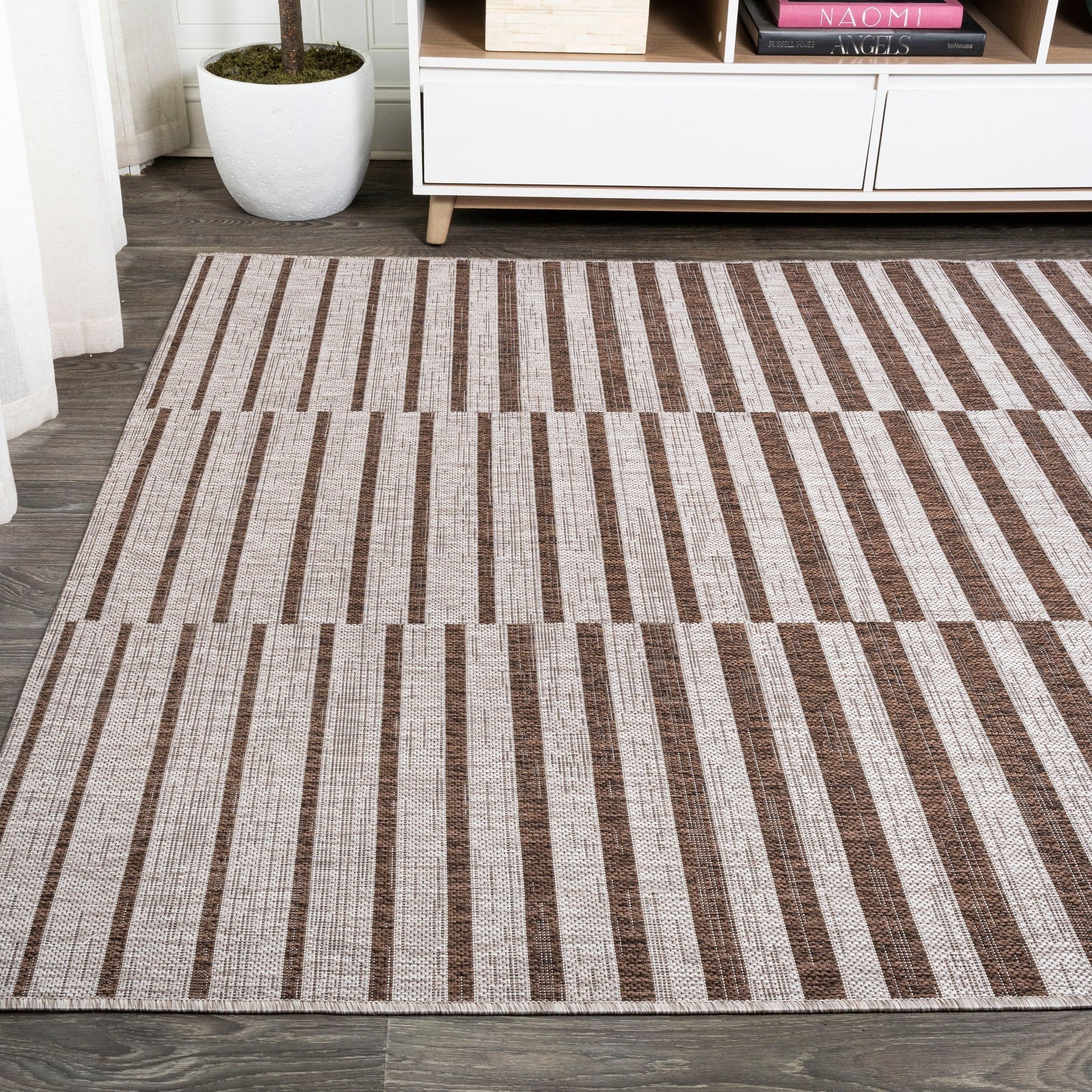 Sukie Modern Offset Stripe Indoor/Outdoor Runner Rug - Image 23