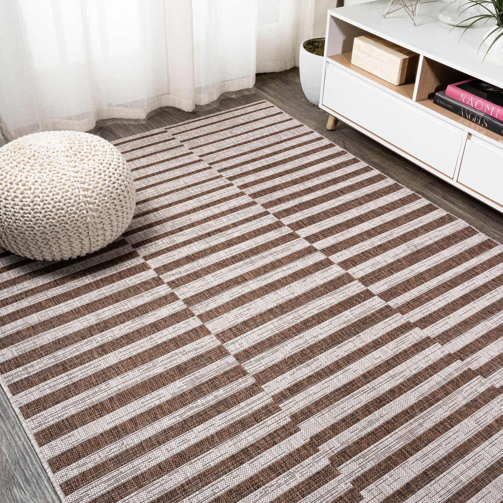 Sukie Modern Offset Stripe Indoor/Outdoor Runner Rug - Image 24