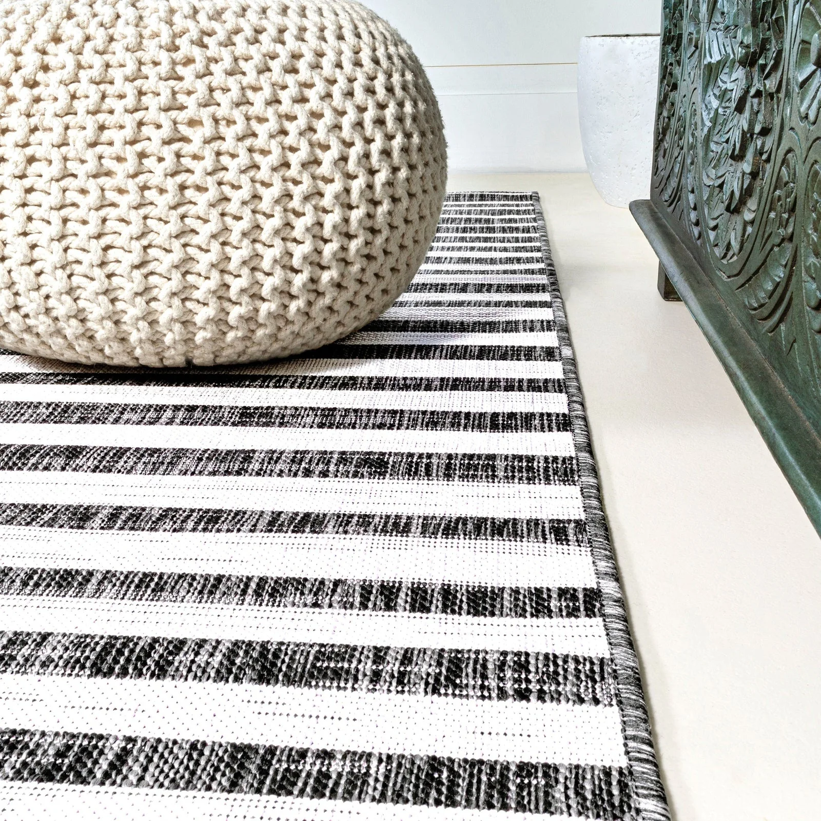 Sukie Modern Offset Stripe Indoor/Outdoor Runner Rug - Image 45
