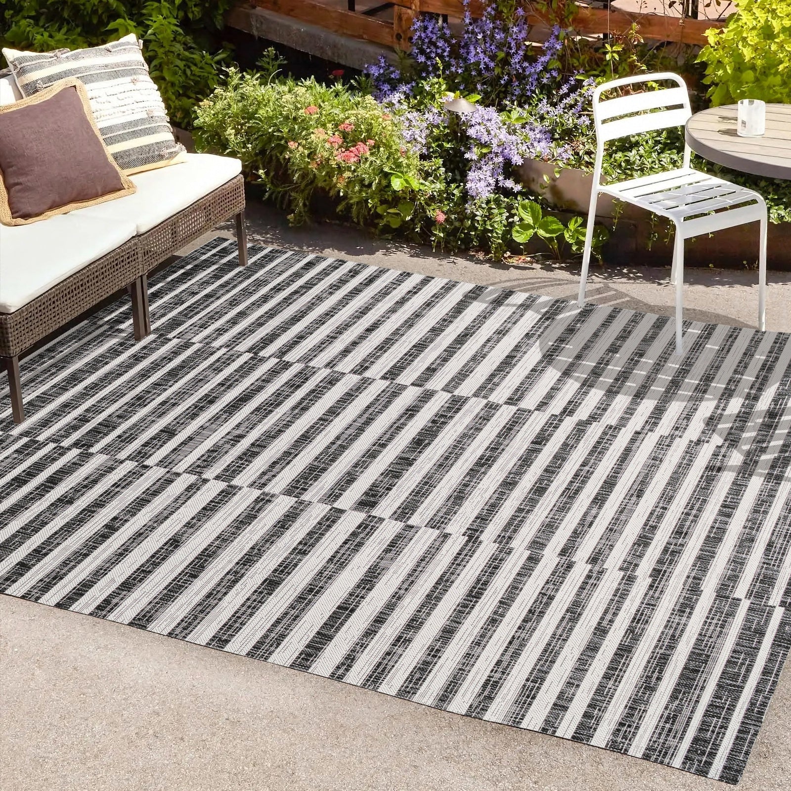 Sukie Modern Offset Stripe Indoor/Outdoor Runner Rug - Image 50